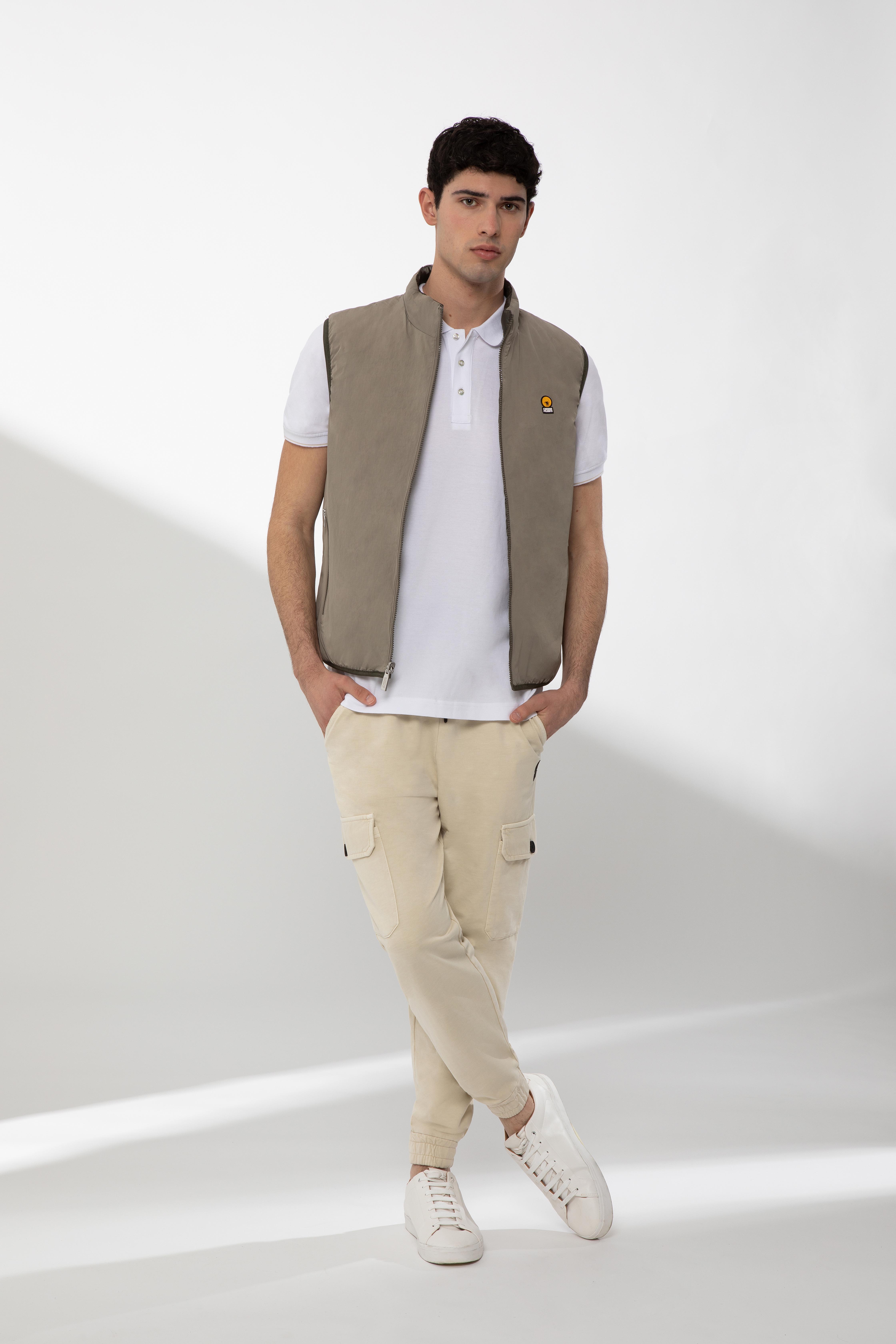 REMEL – Gilet reversibile verde e beige