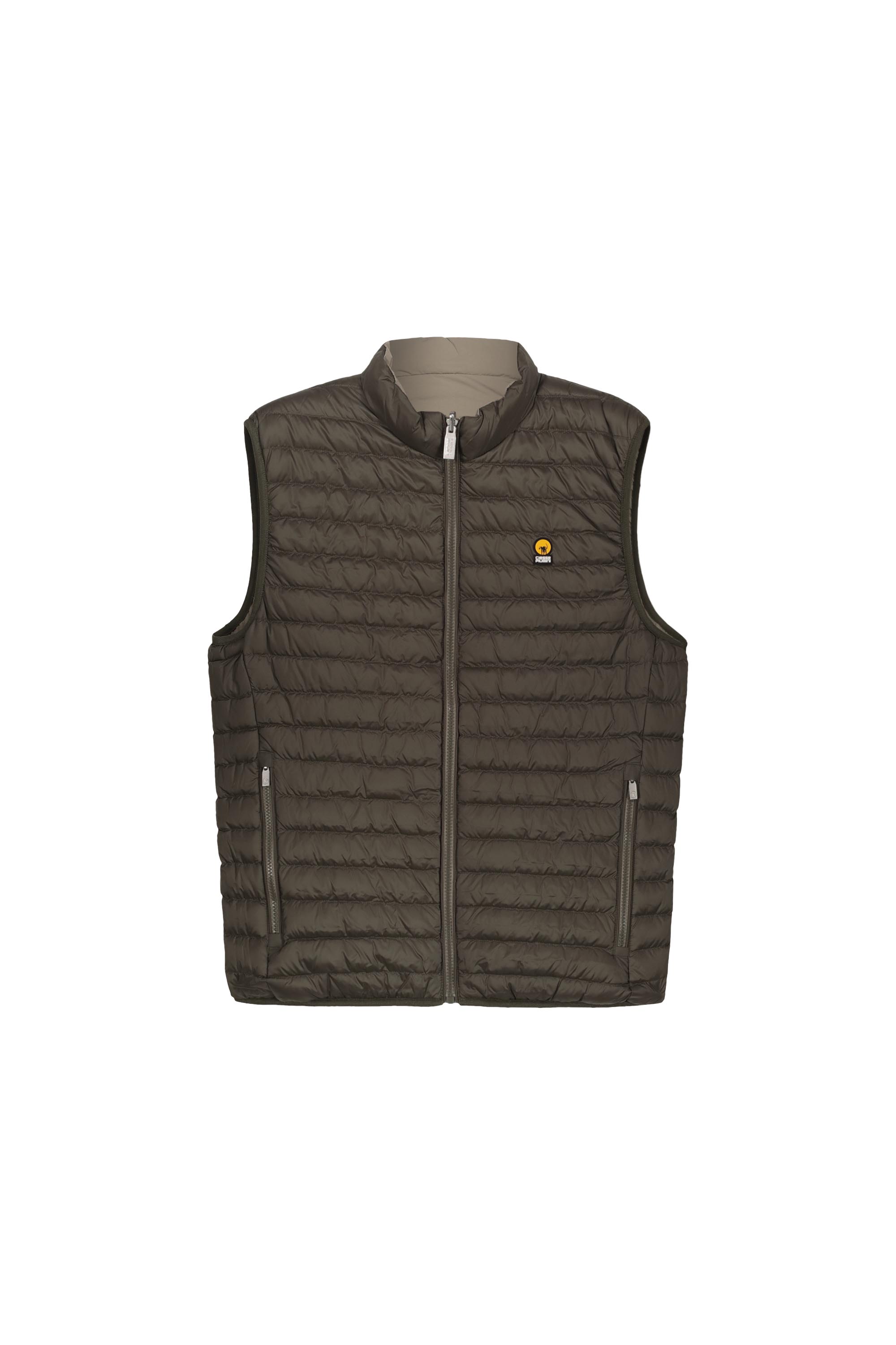 REMEL – Gilet reversibile verde e beige