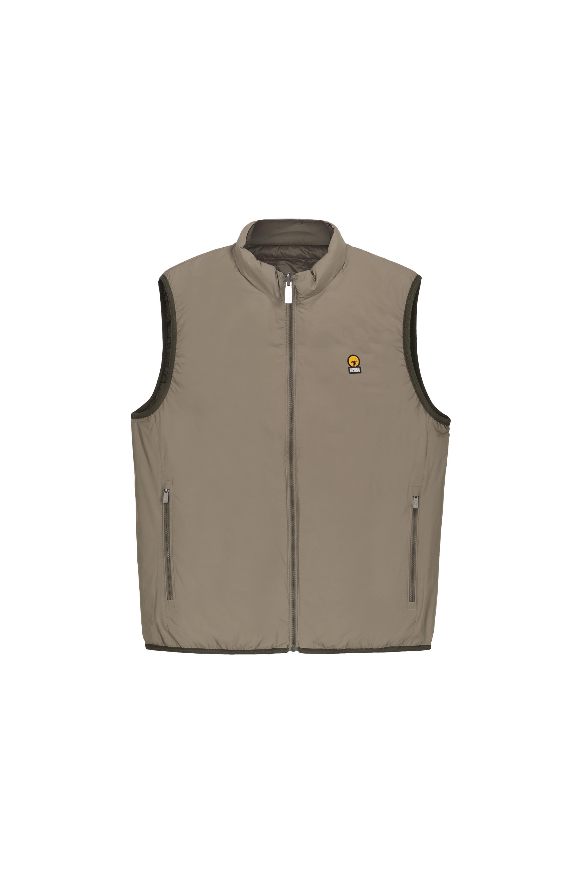 REMEL – Gilet reversibile verde e beige