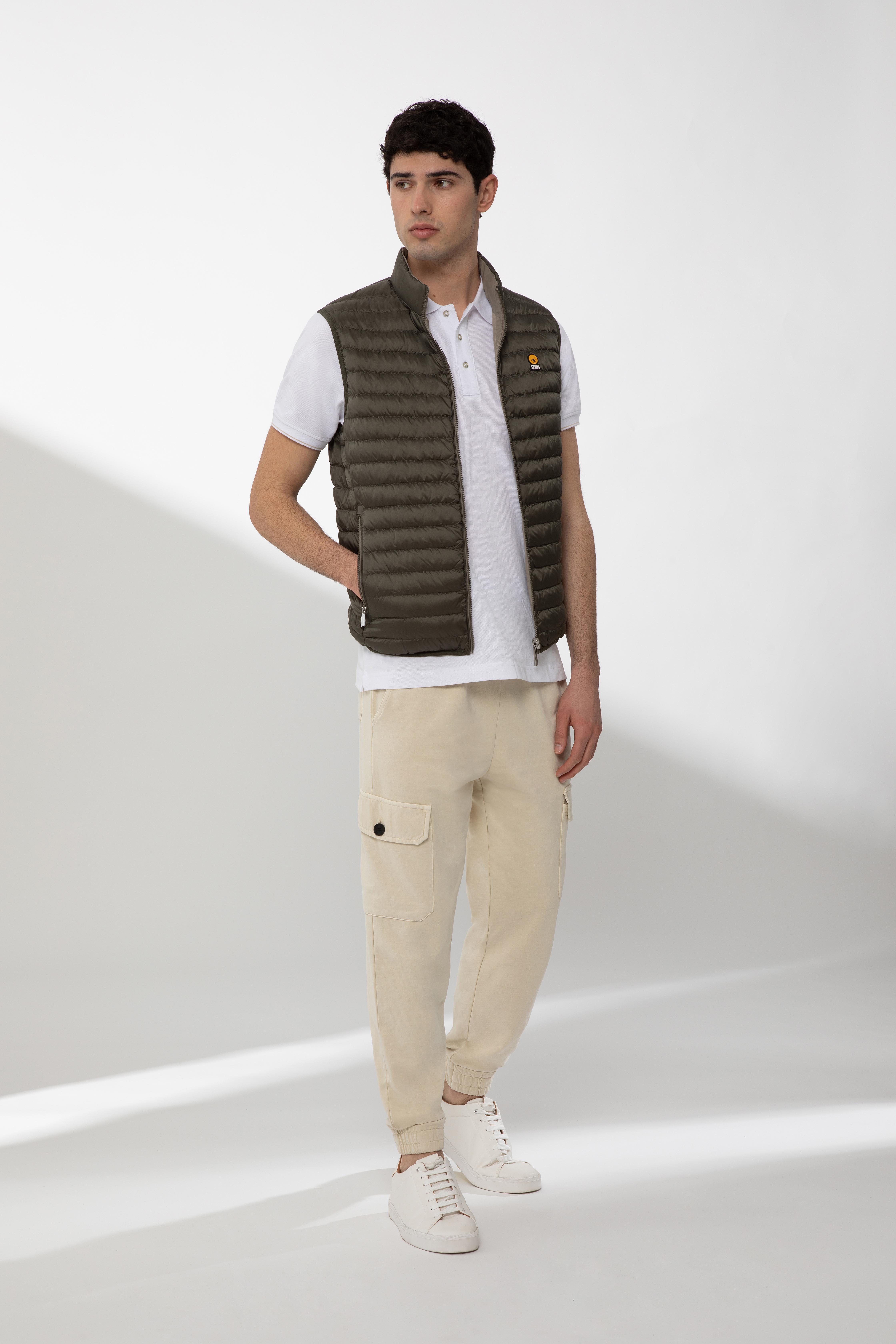 REMEL – Gilet reversibile verde e beige