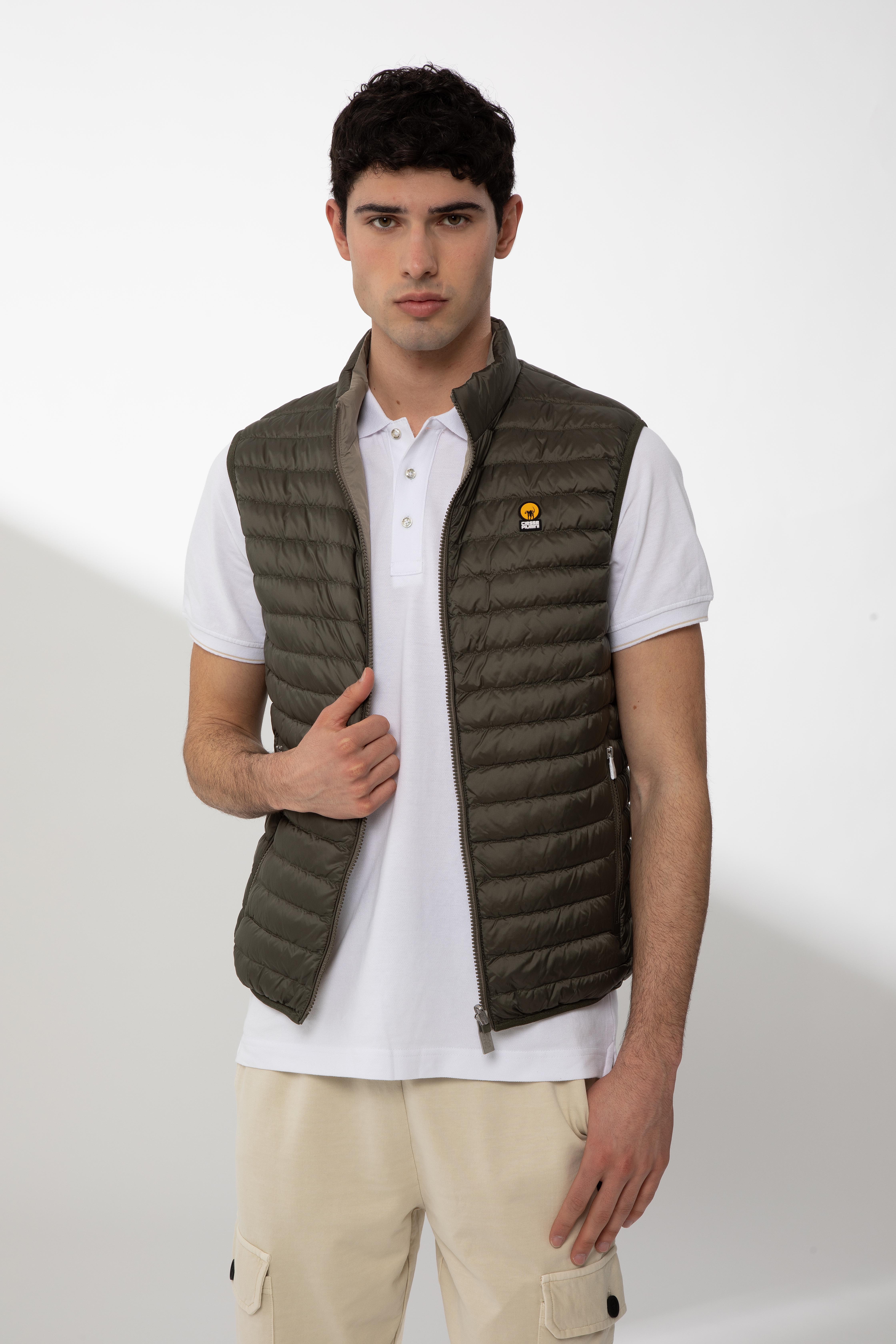 REMEL – Gilet reversibile verde e beige