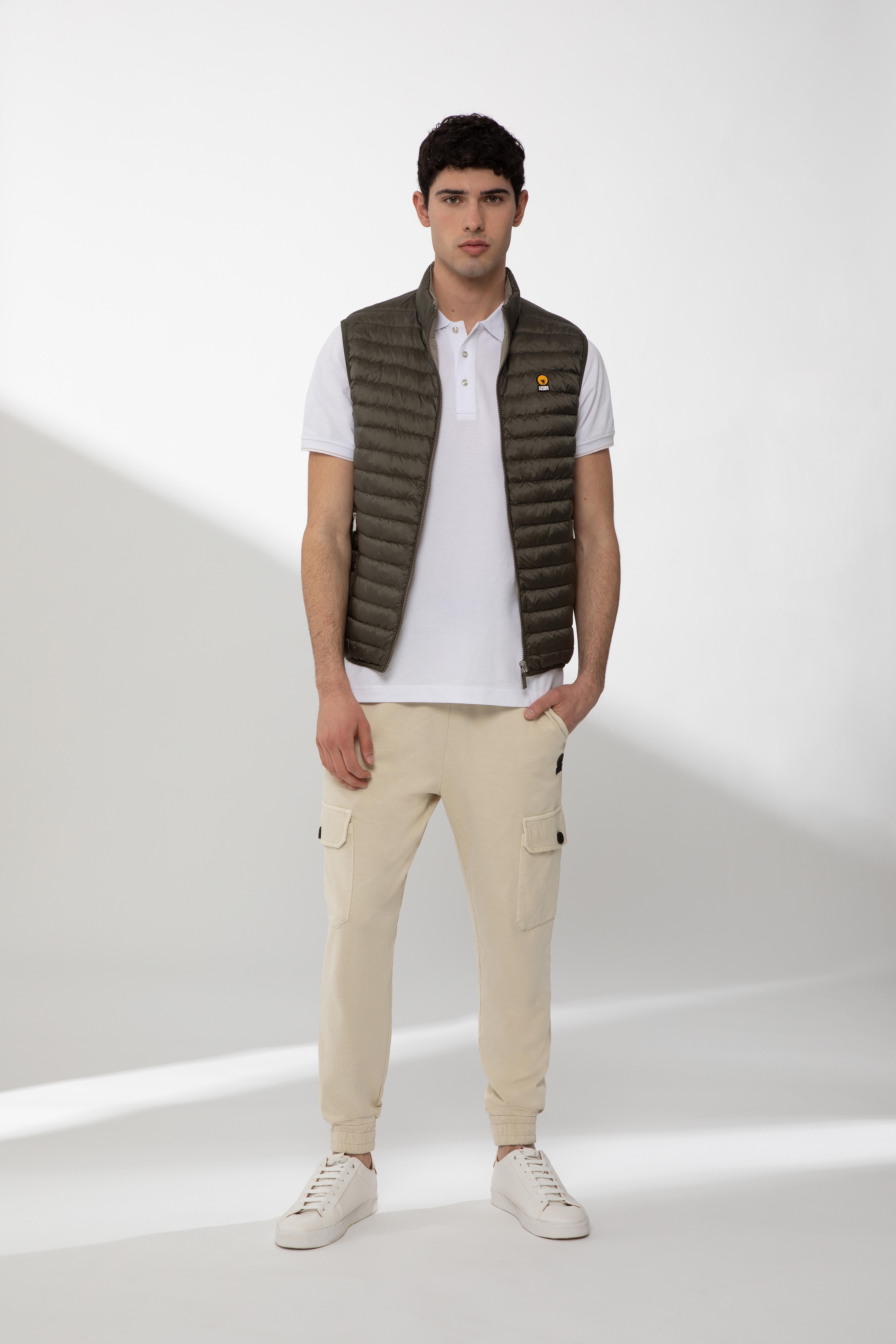 REMEL – Gilet reversibile verde e beige