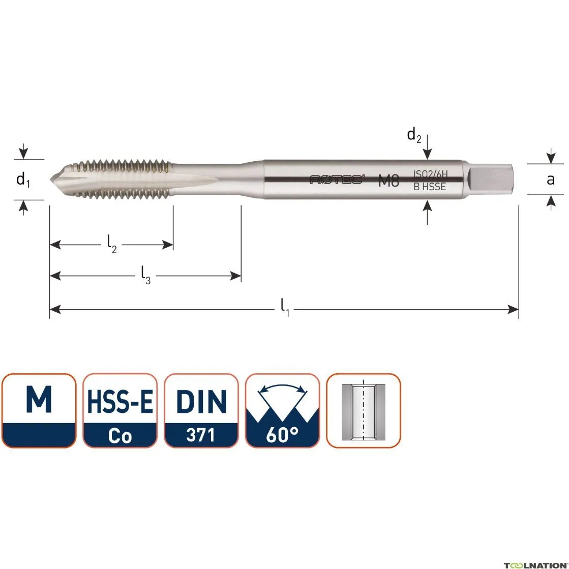 Rotec 320.0400B HSS-E OPTI-LINE rubinetto macchina DL DIN 371B M 4x0,7