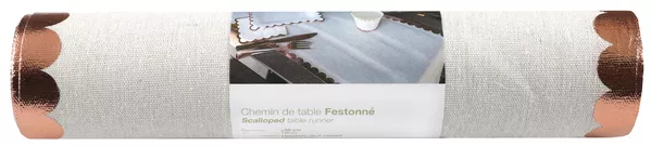 Runner da tavolo seghettato oro rosa 3m