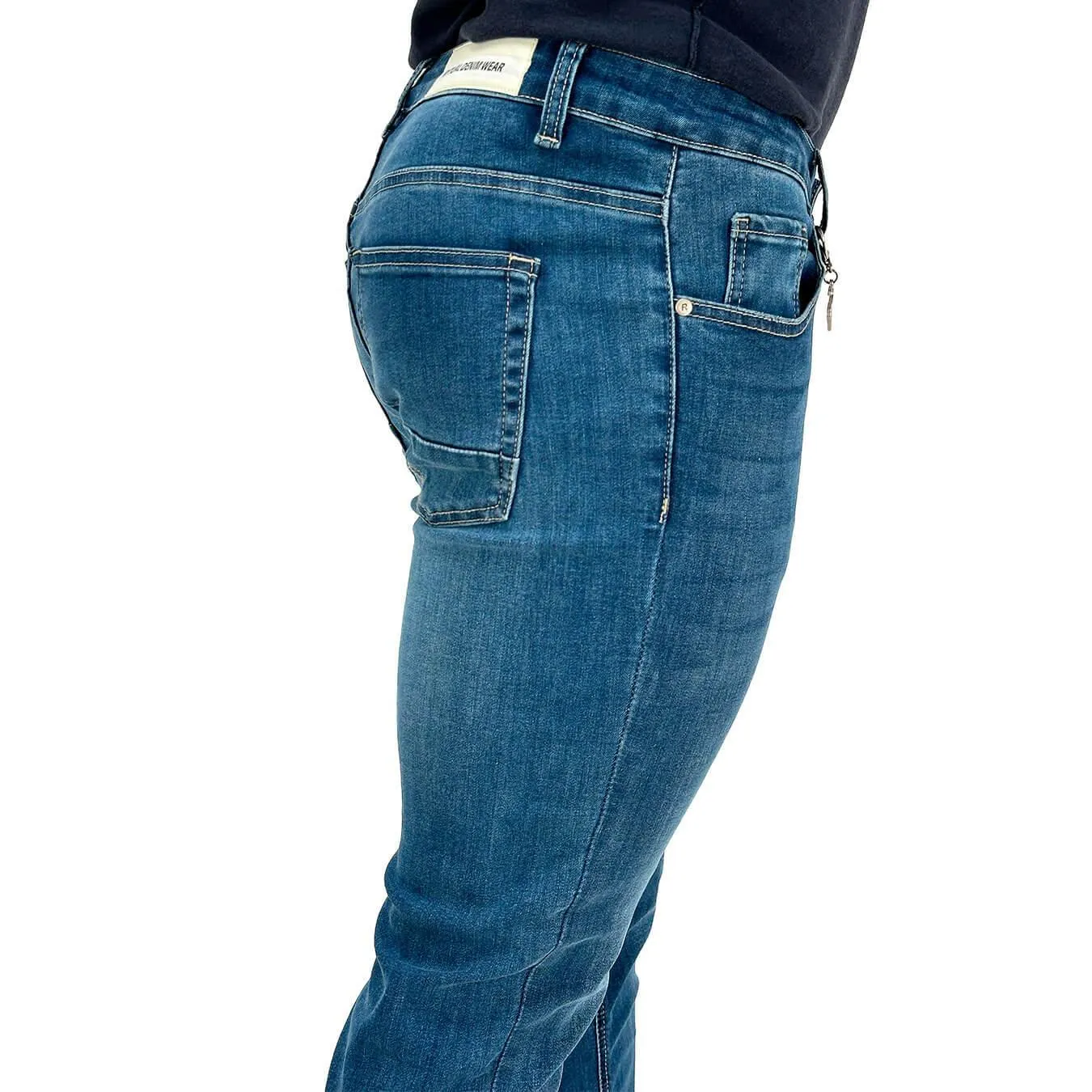 Rytual Pantaloni Uomo, Jeans, Denim, Chino, Cotone, Blu Medio