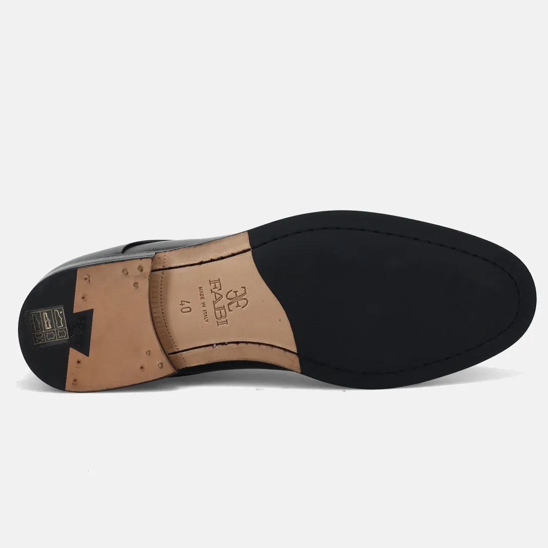 Scarpa derby da uomo Fabi in morbida pelle nera
