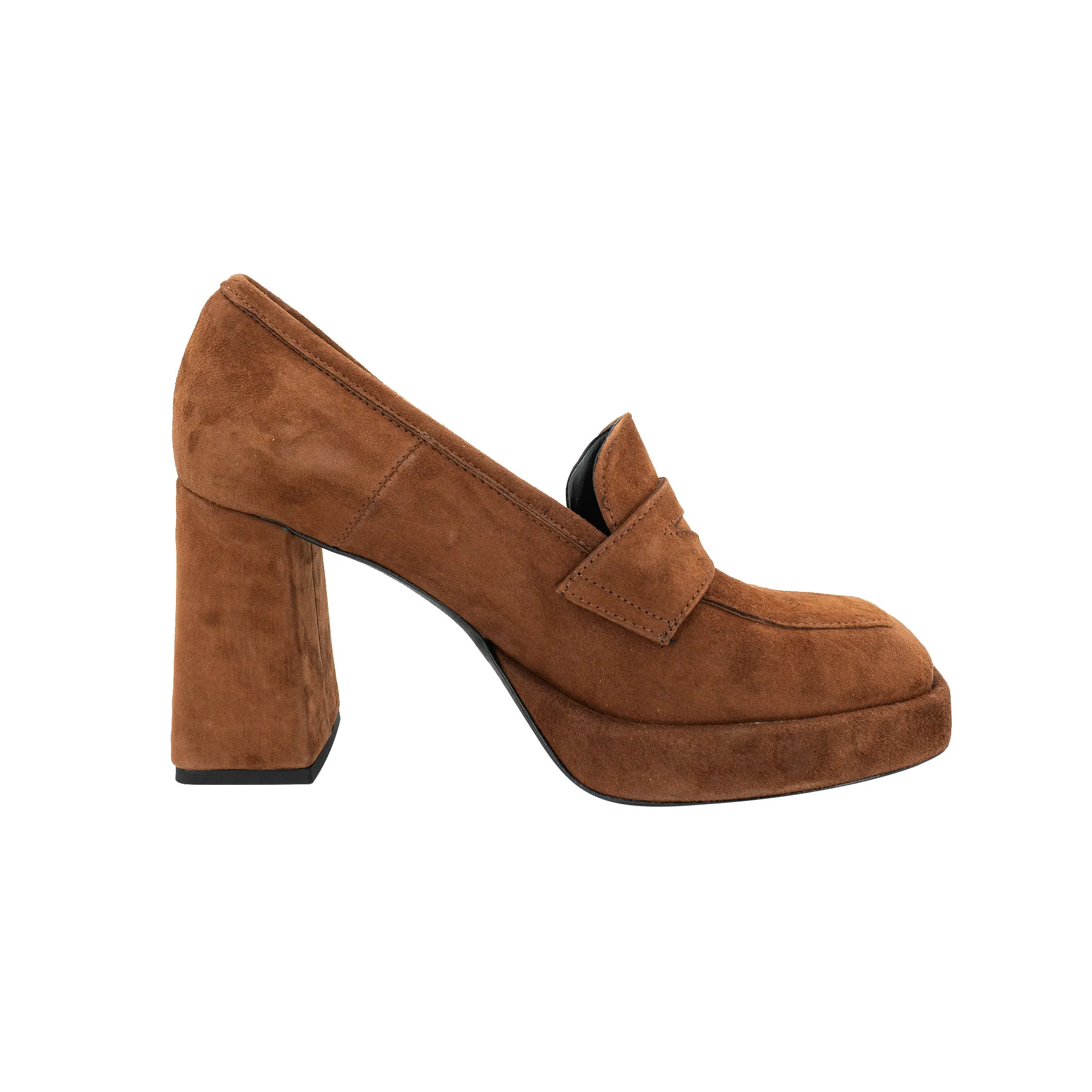 Scarpa Donna con tacco in pelle scamosciata