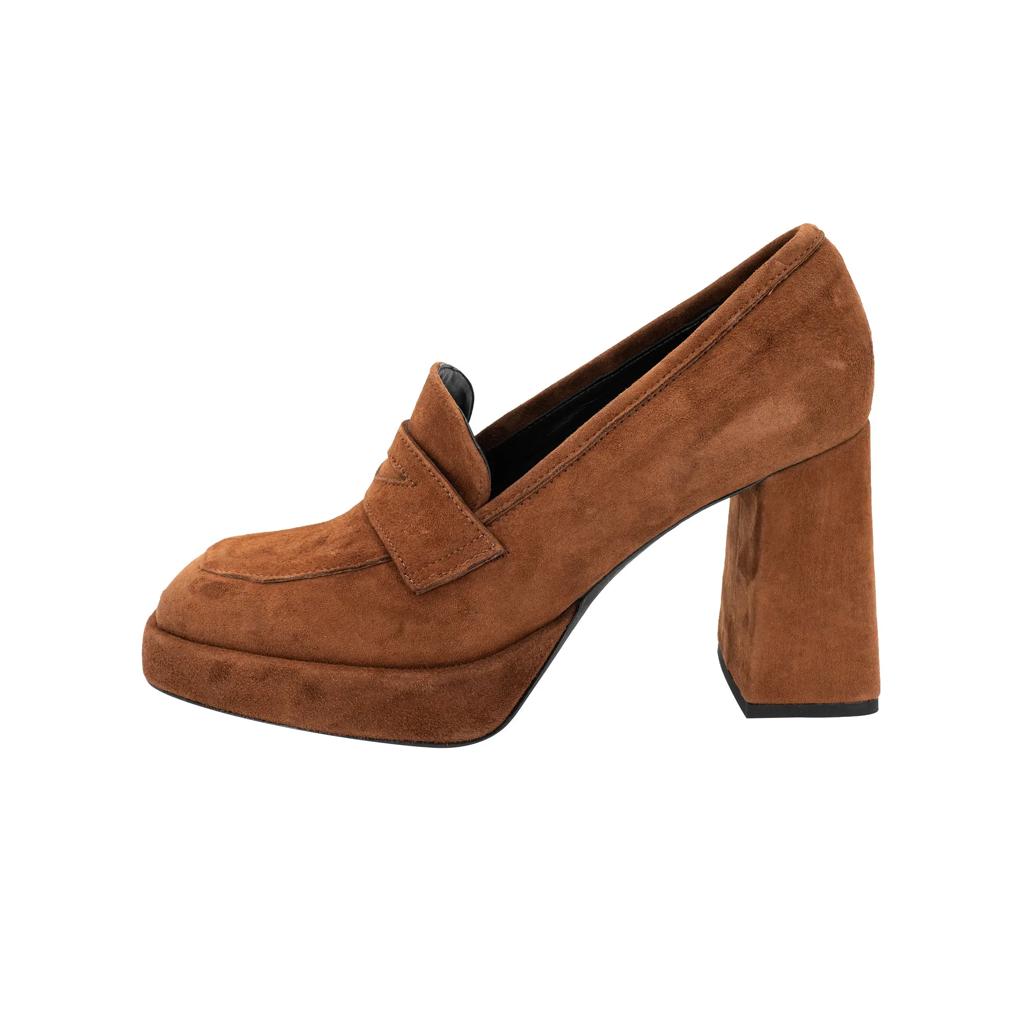 Scarpa Donna con tacco in pelle scamosciata