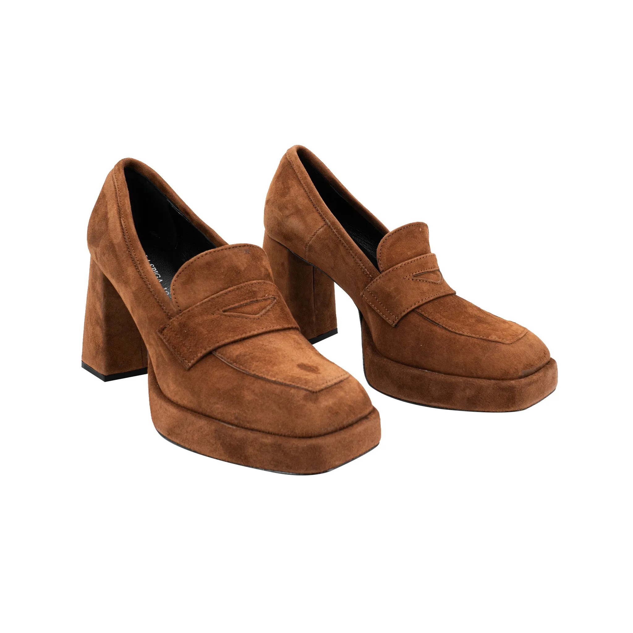Scarpa Donna con tacco in pelle scamosciata