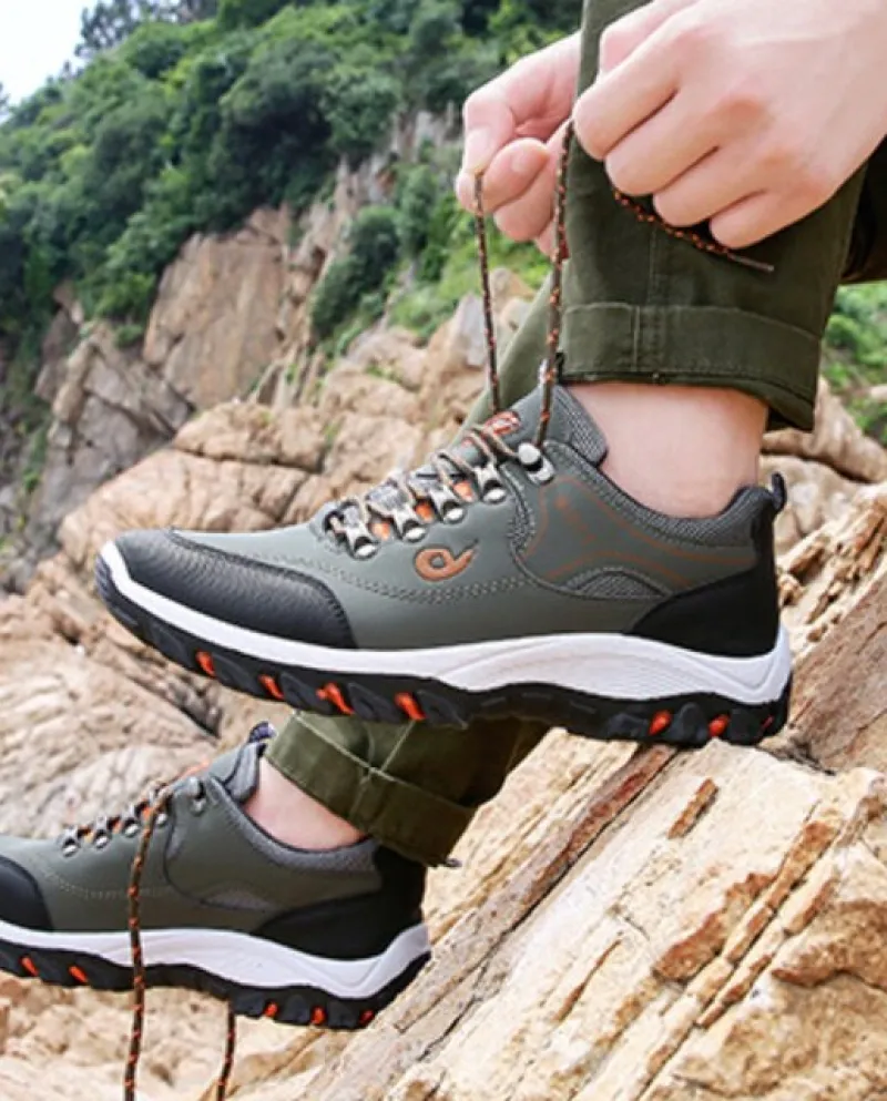 Scarpe da uomo in pelle vulcanizzata casual da esterno Scarpe da corsa antiscivolo traspiranti Scarpe da ginnastica maschili Bot