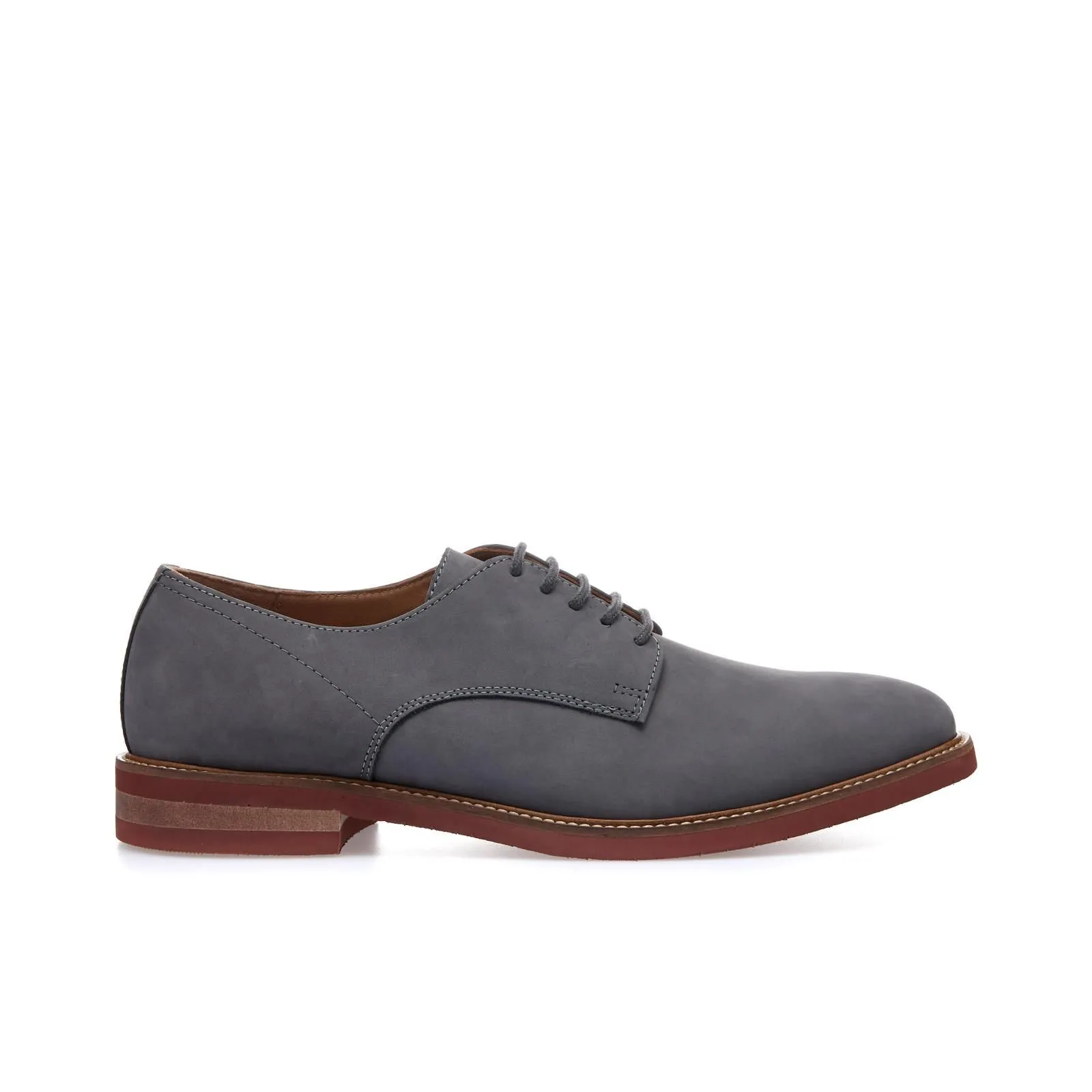 Scarpe grigie stringate casual in pelle