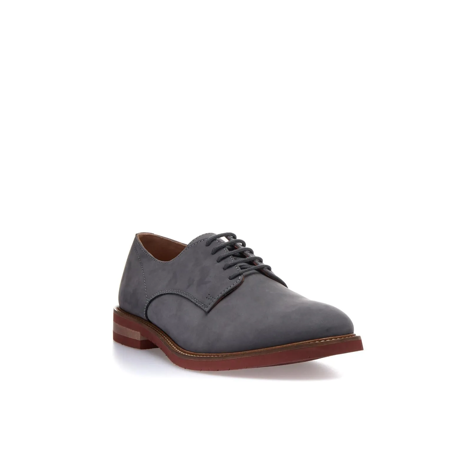 Scarpe grigie stringate casual in pelle