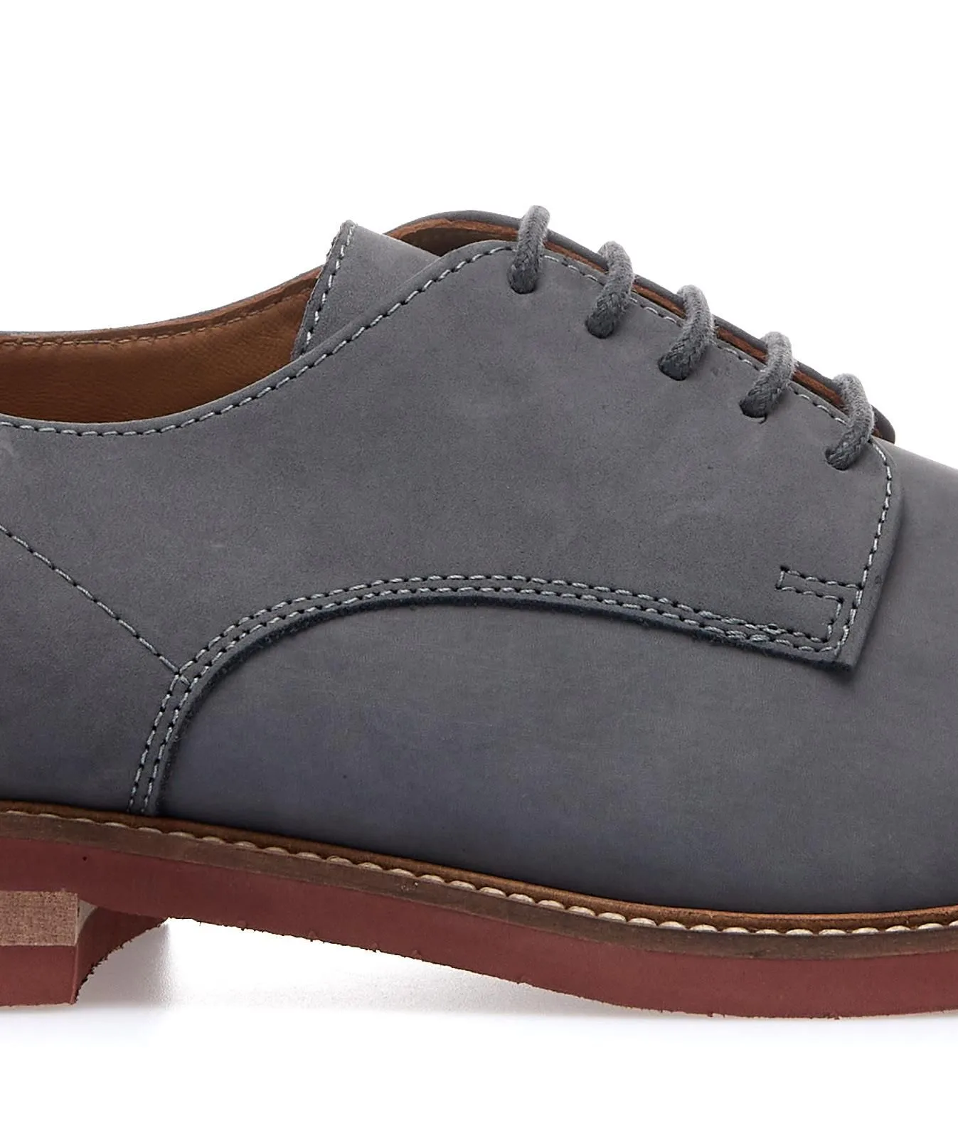 Scarpe grigie stringate casual in pelle