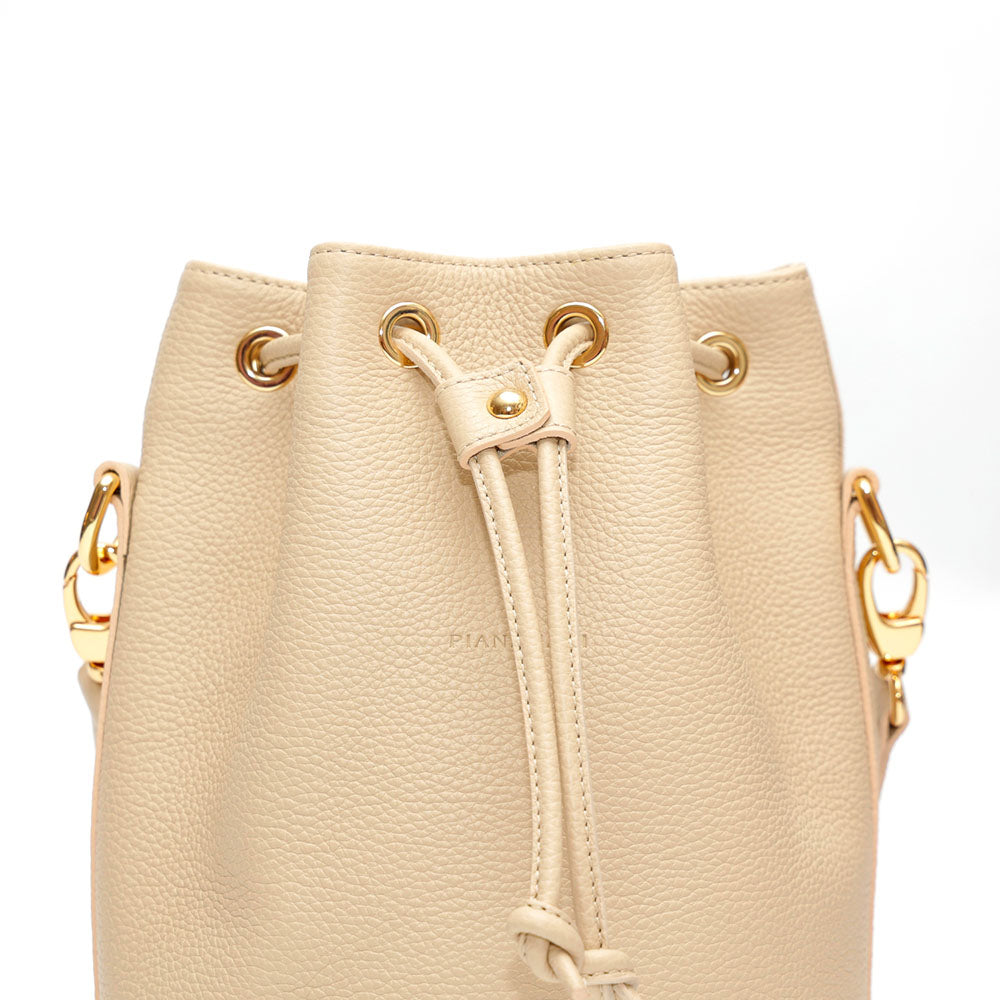 Secchiello Bianca in Pelle Beige