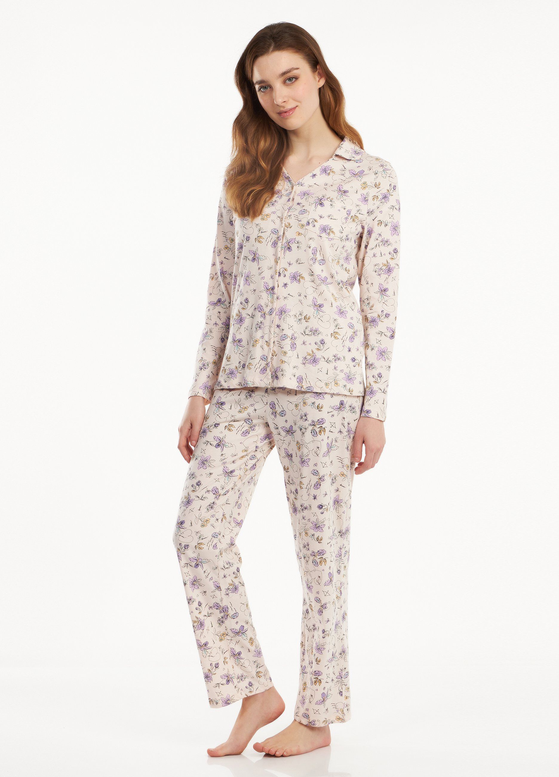 Set pigiama in puro cotone donna
