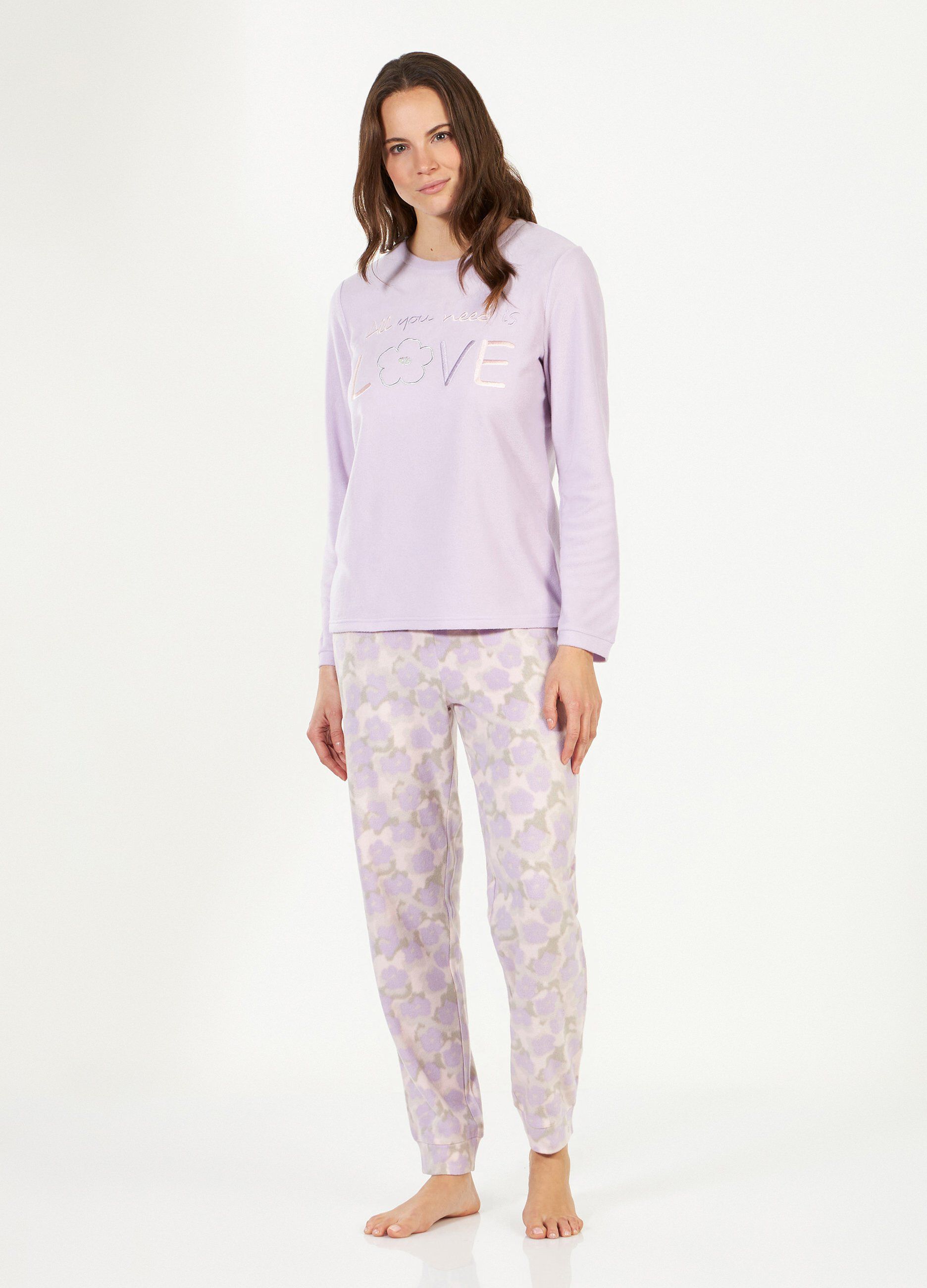 Set pigiama lungo con stampa donna