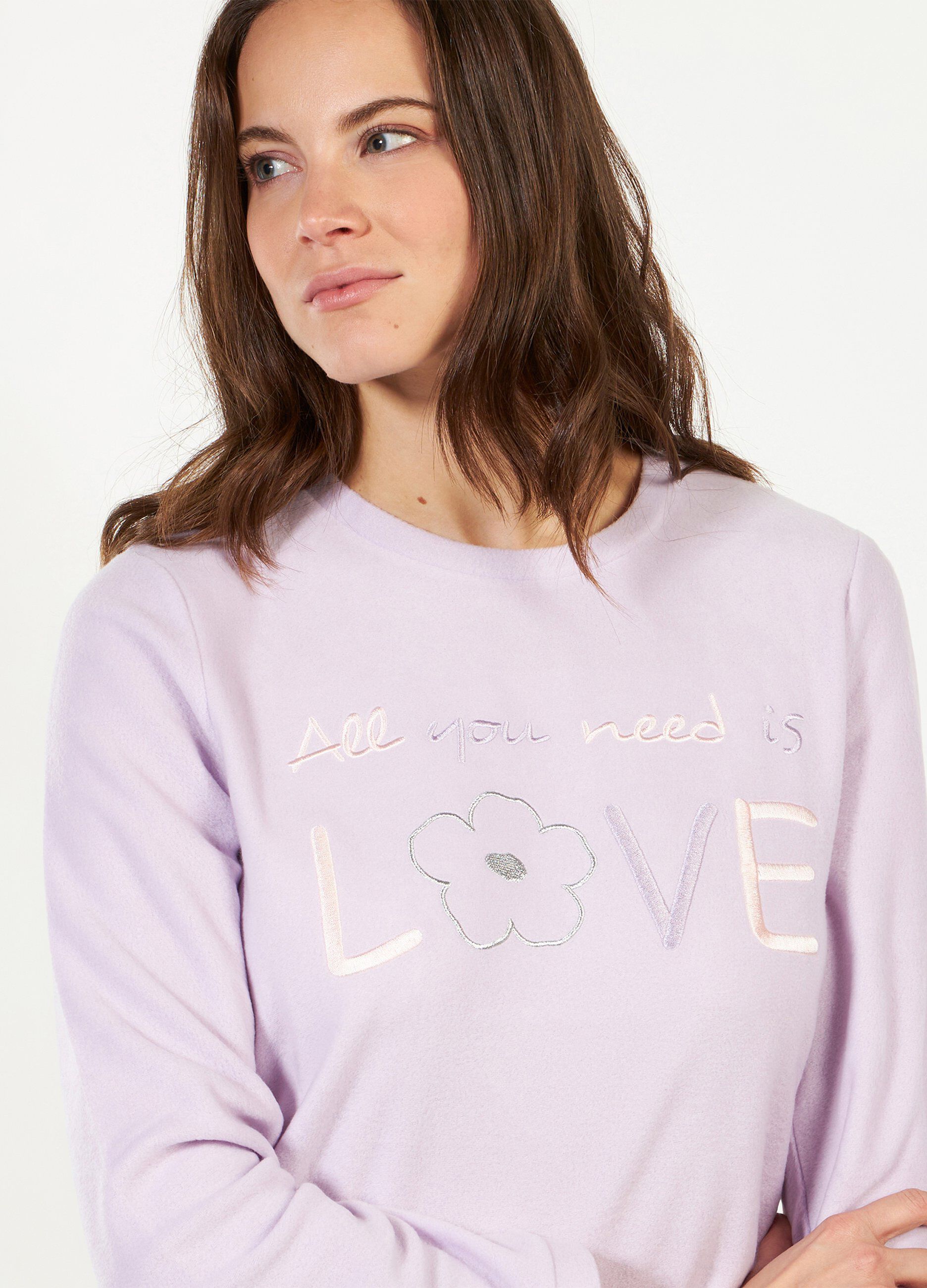 Set pigiama lungo con stampa donna