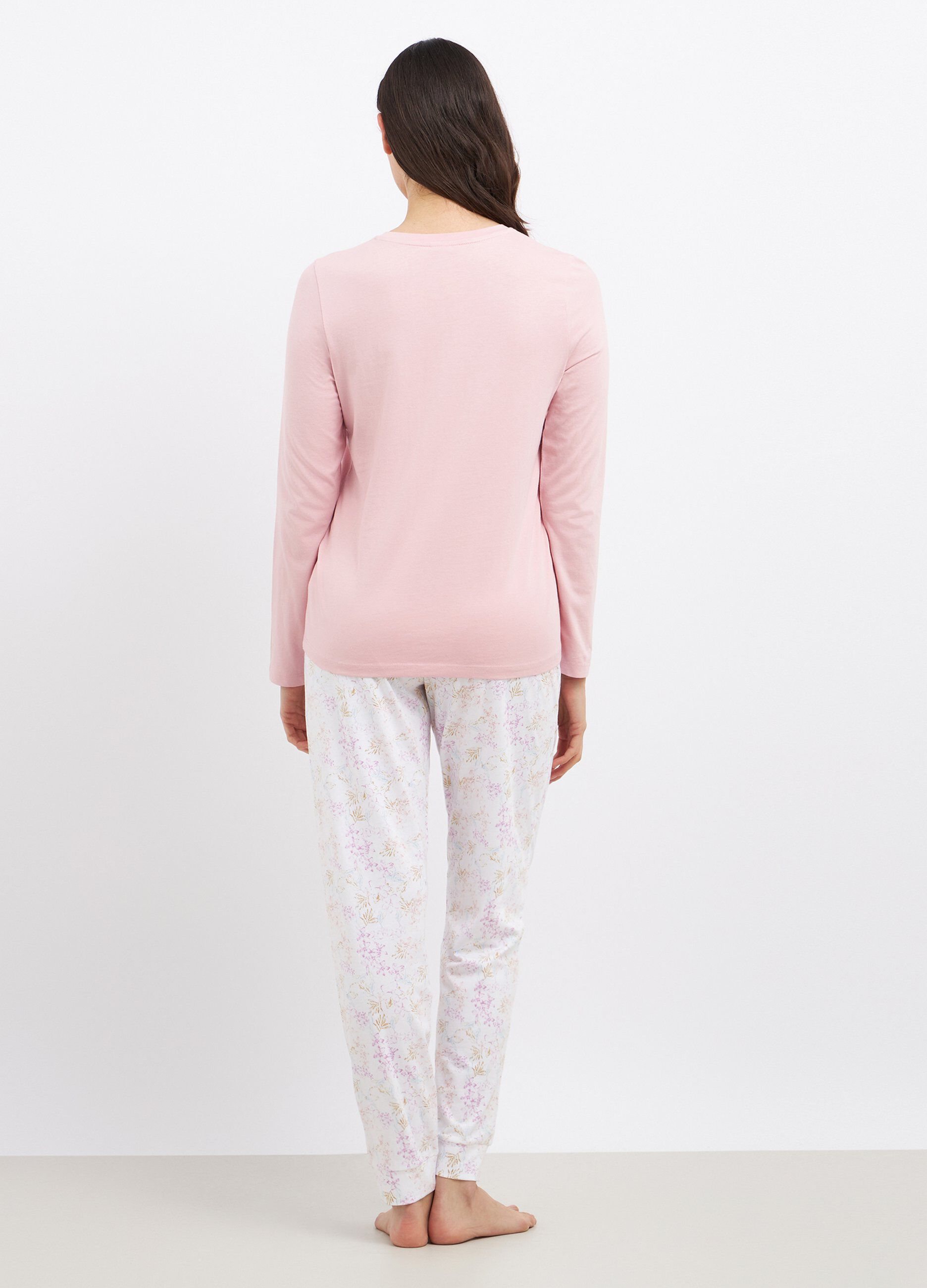 Set pigiama lungo in cotone donna