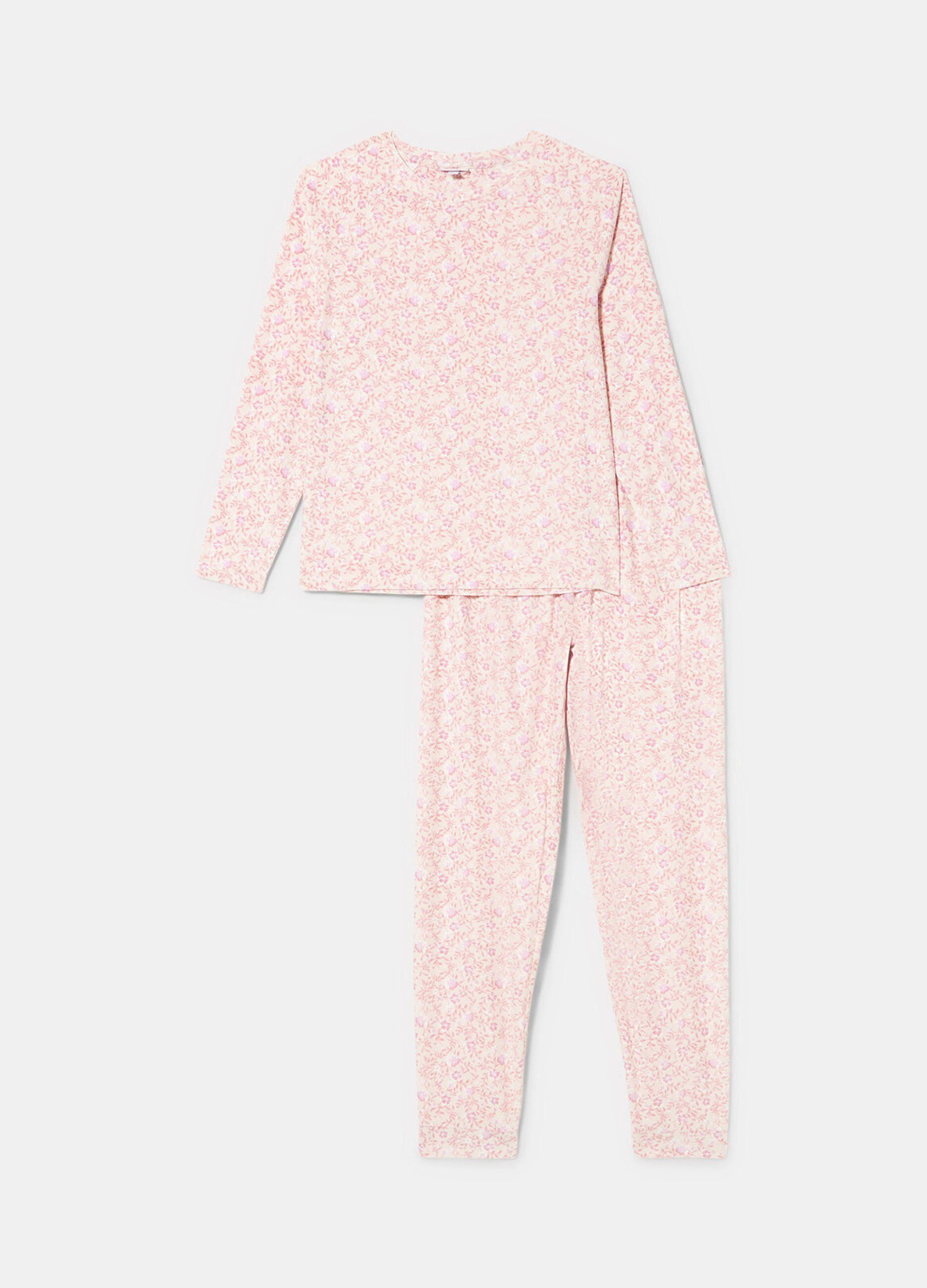 Set pigiama lungo in fantasia donna