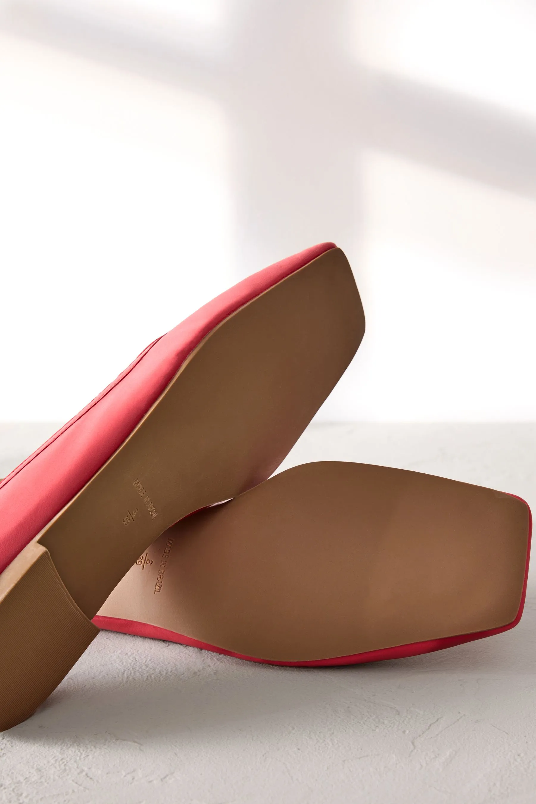Signature - Ballerine in pelle con punta squadrata    