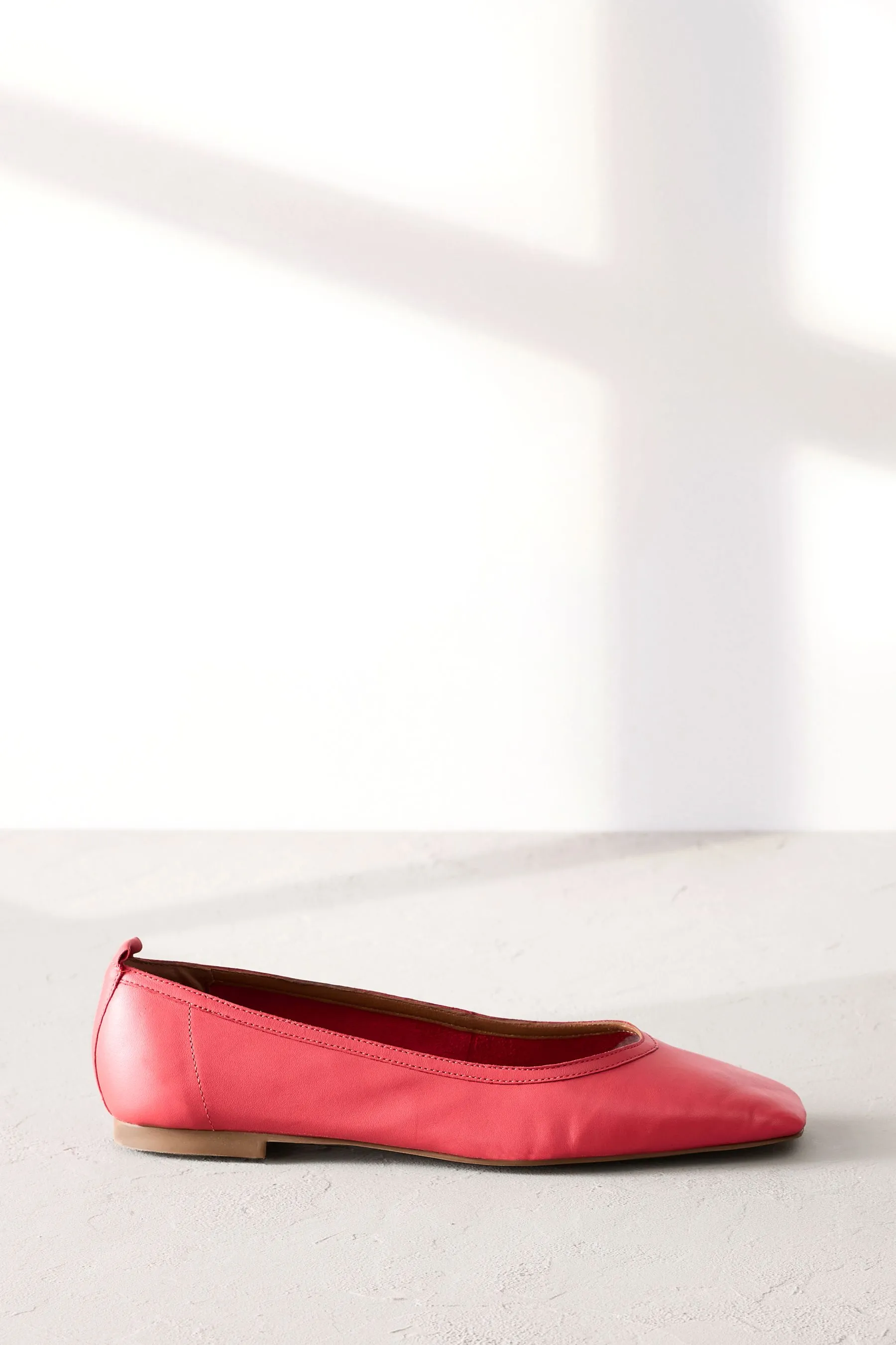 Signature - Ballerine in pelle con punta squadrata    