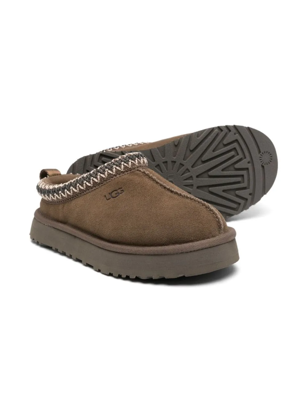 Slippers per bambina UGG Kids Tazz marroni con bordo multicolore