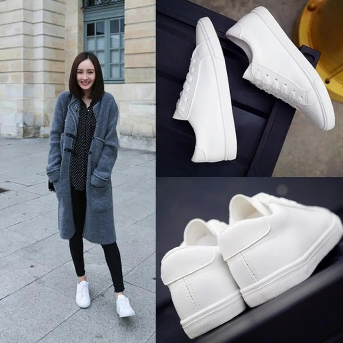 Sneaker alla moda Scarpe bianche da donna Moda Lady Scarpe bianche casual da donna Moda