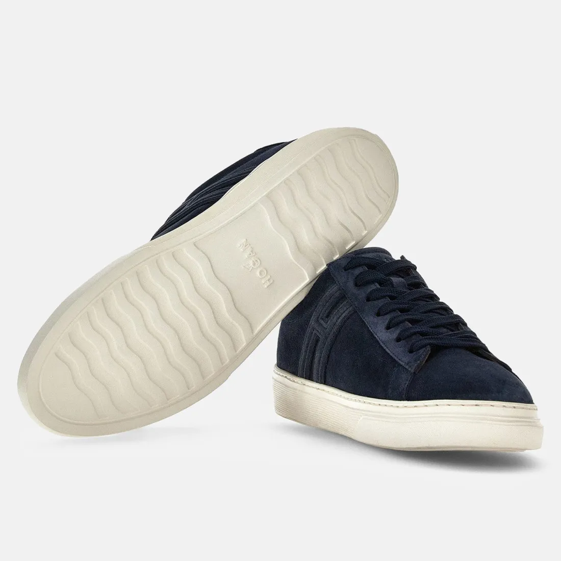 Sneaker da uomo Hogan H365 blu in pelle scamosciata