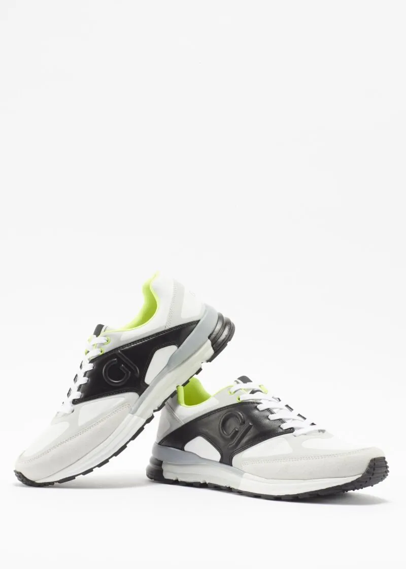 Sneaker in nylon e pelle scamosciata
