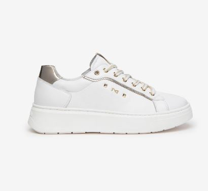 SNEAKERS PELLE INSERTI GOLD