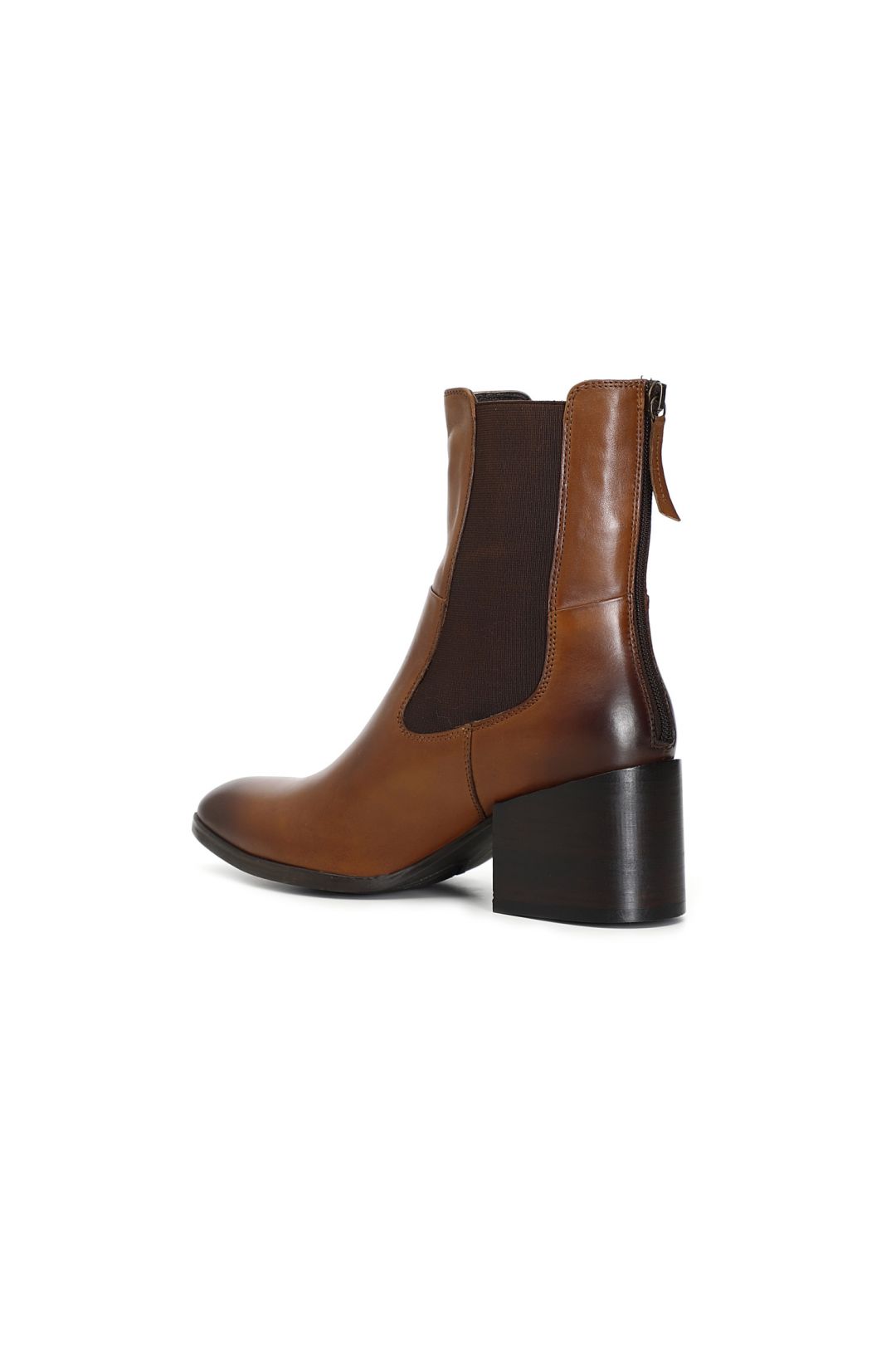 stivaletti in pelle con elastico laterale