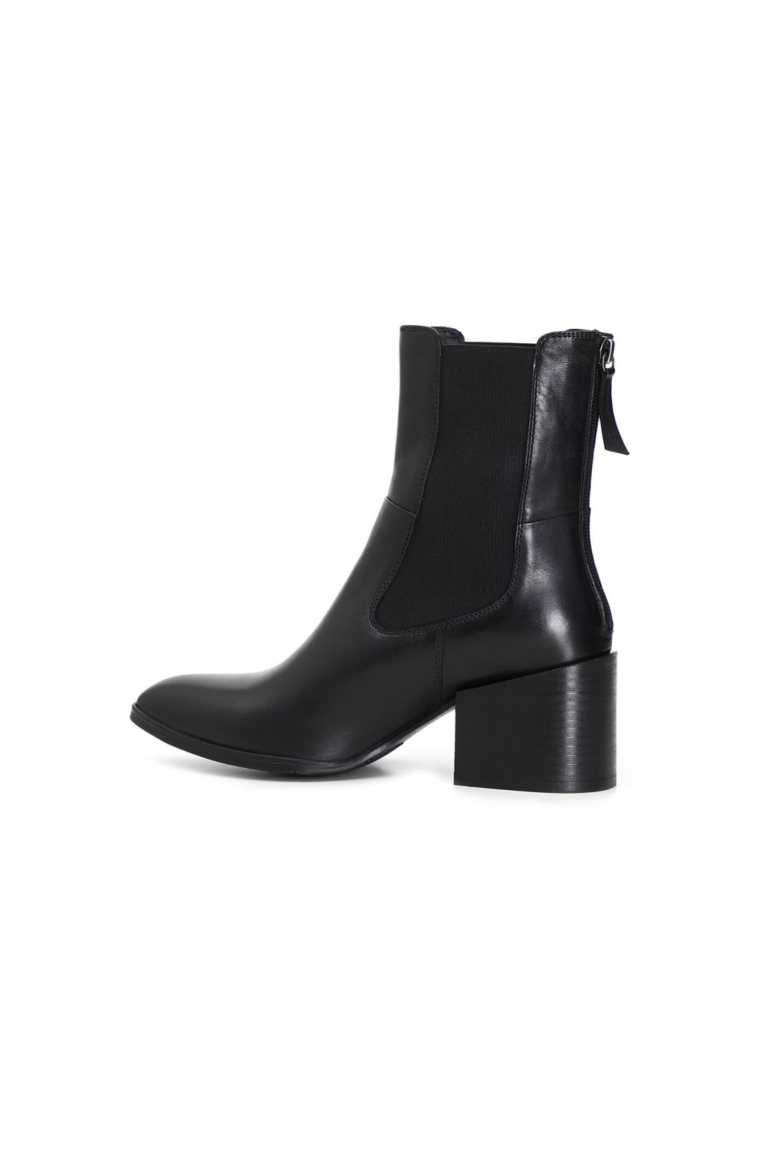 stivaletti in pelle con elastico laterale
