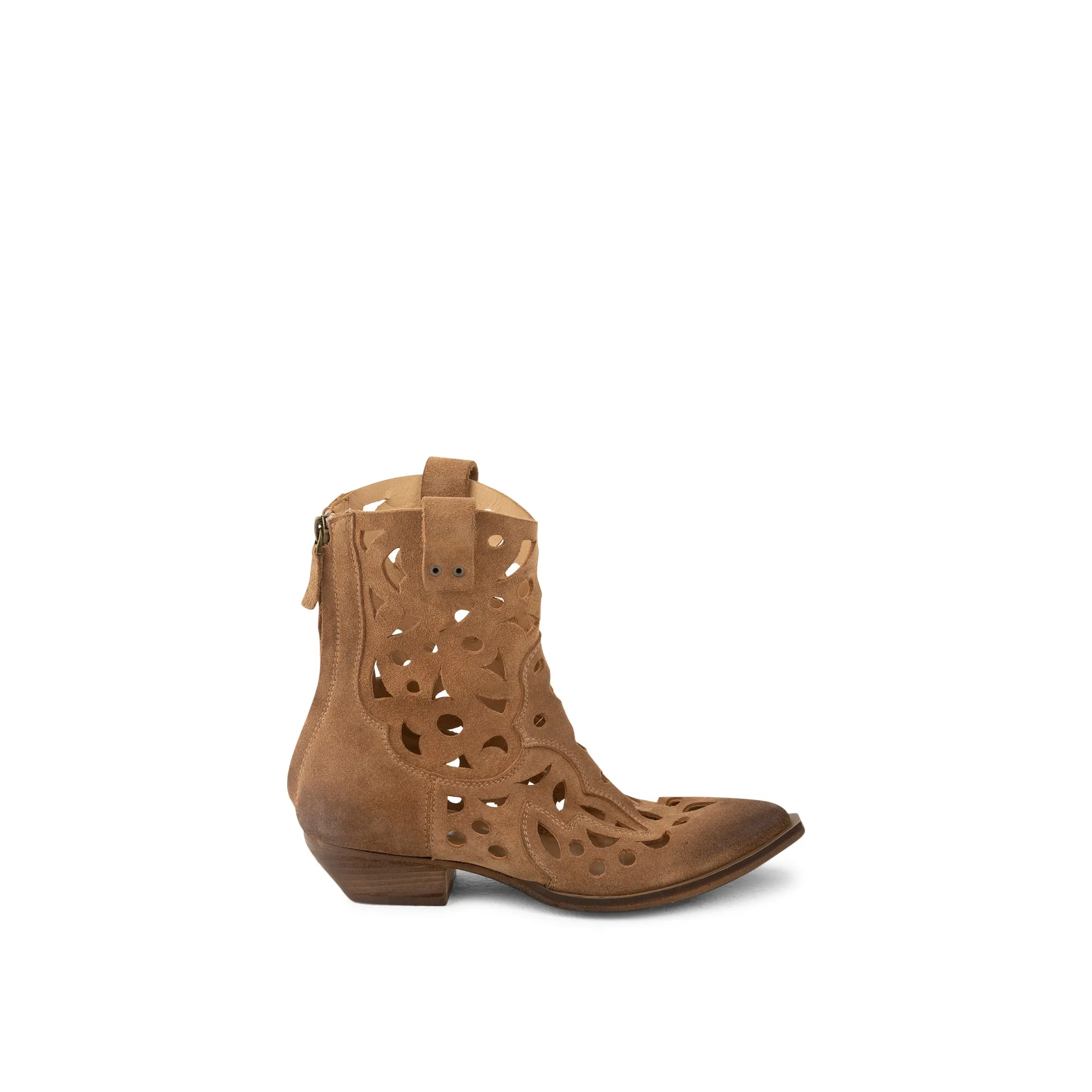 Stivaletti Texani In Camoscio Evelyn Taupe