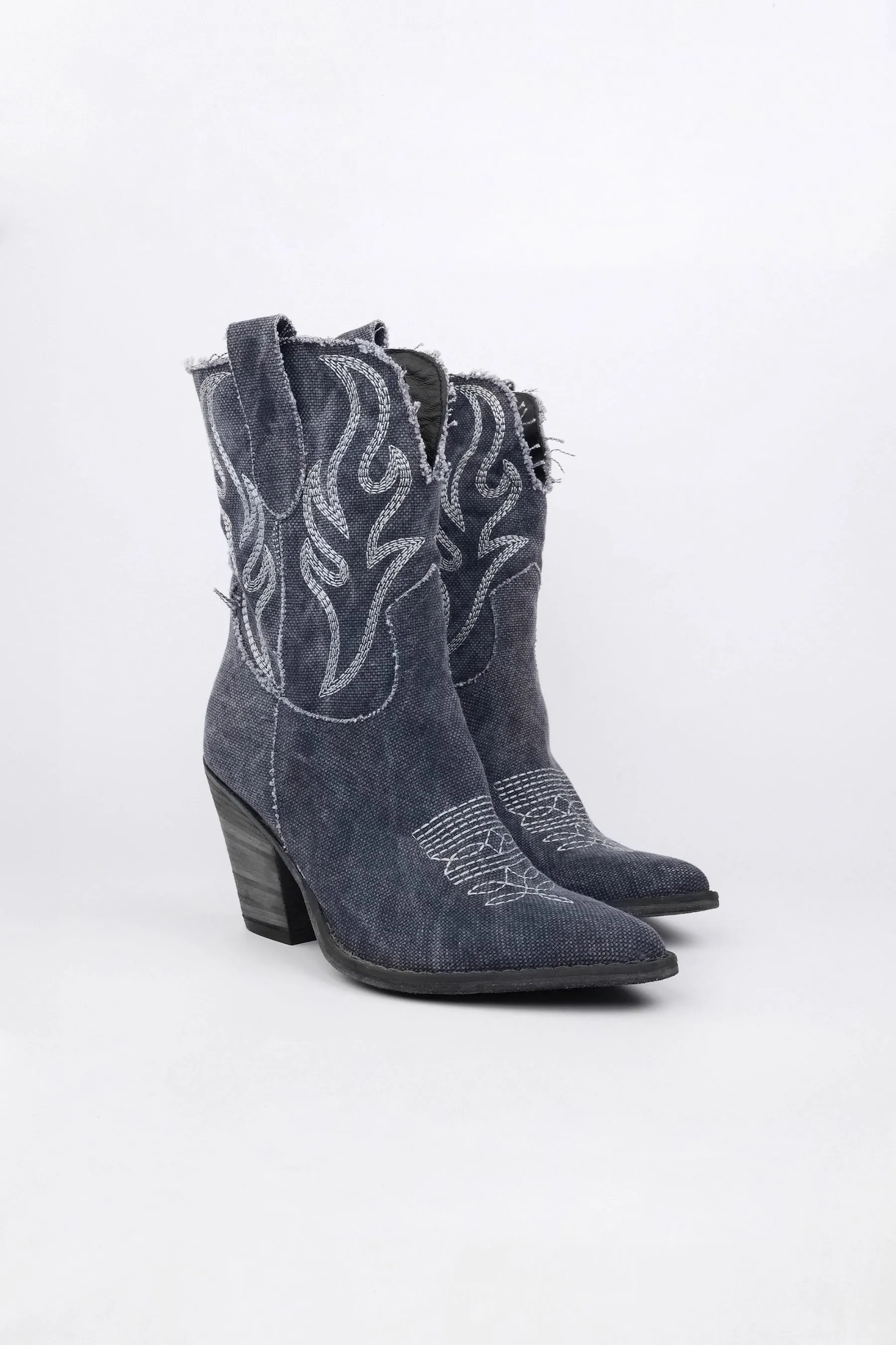 Stivaletti Texani Monique Canvas Denim