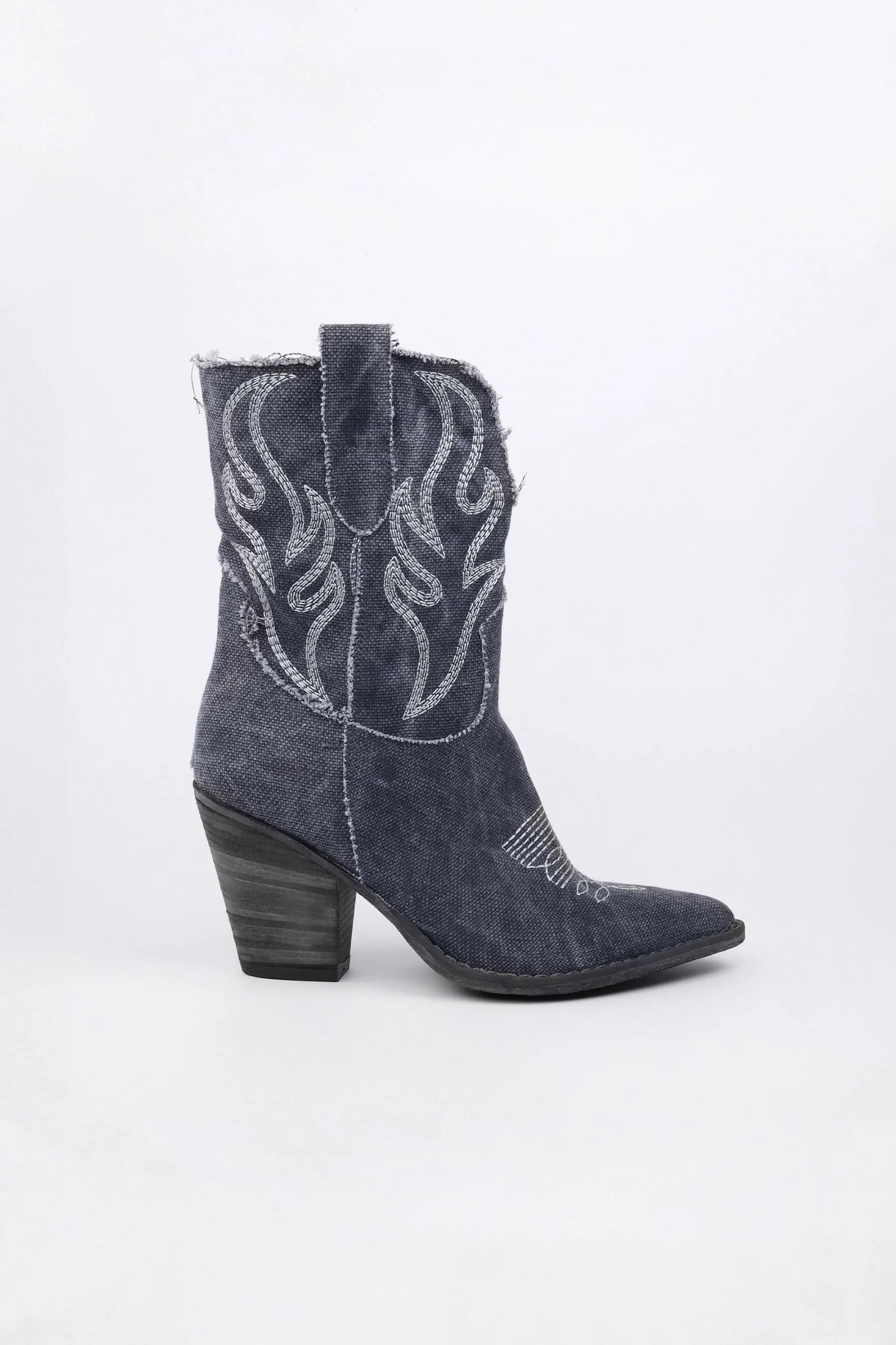 Stivaletti Texani Monique Canvas Denim