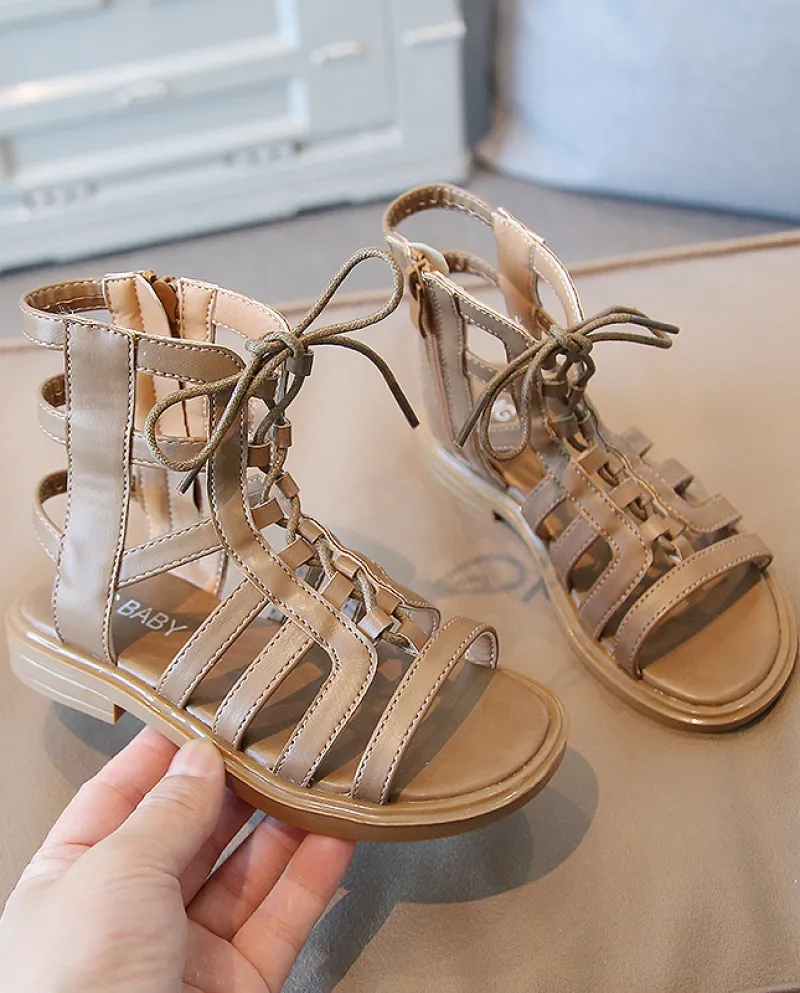 Summer Girls Soft Sole High Top Fashion Sandali romani Scarpe casual