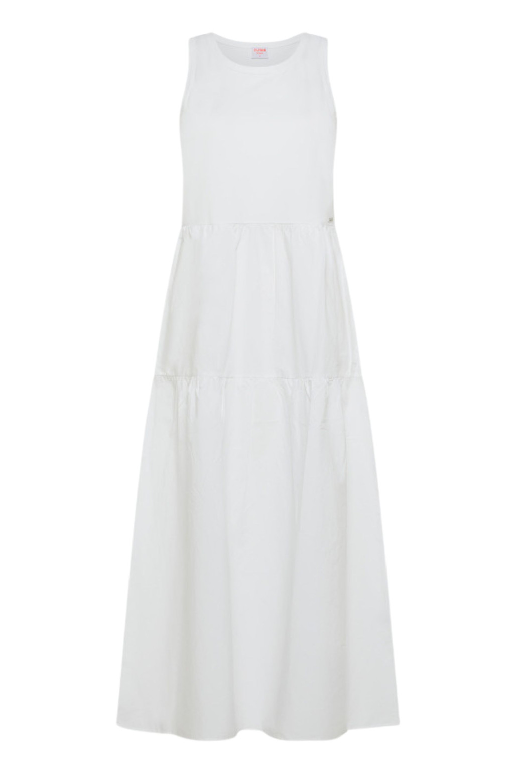 SUN 68 ABITO LUNGO MIXED FABRIC BIANCO 34224