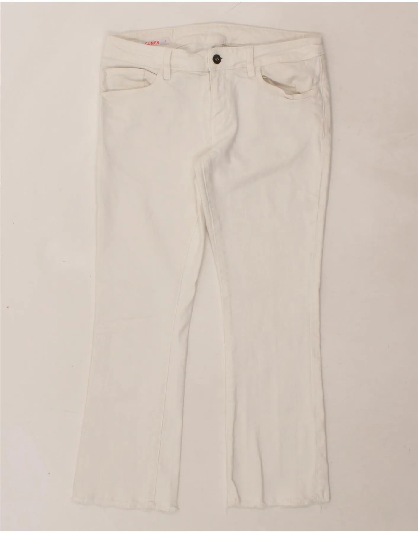 SUN68 Womens Bootcut Jeans W29 L27 White Cotton