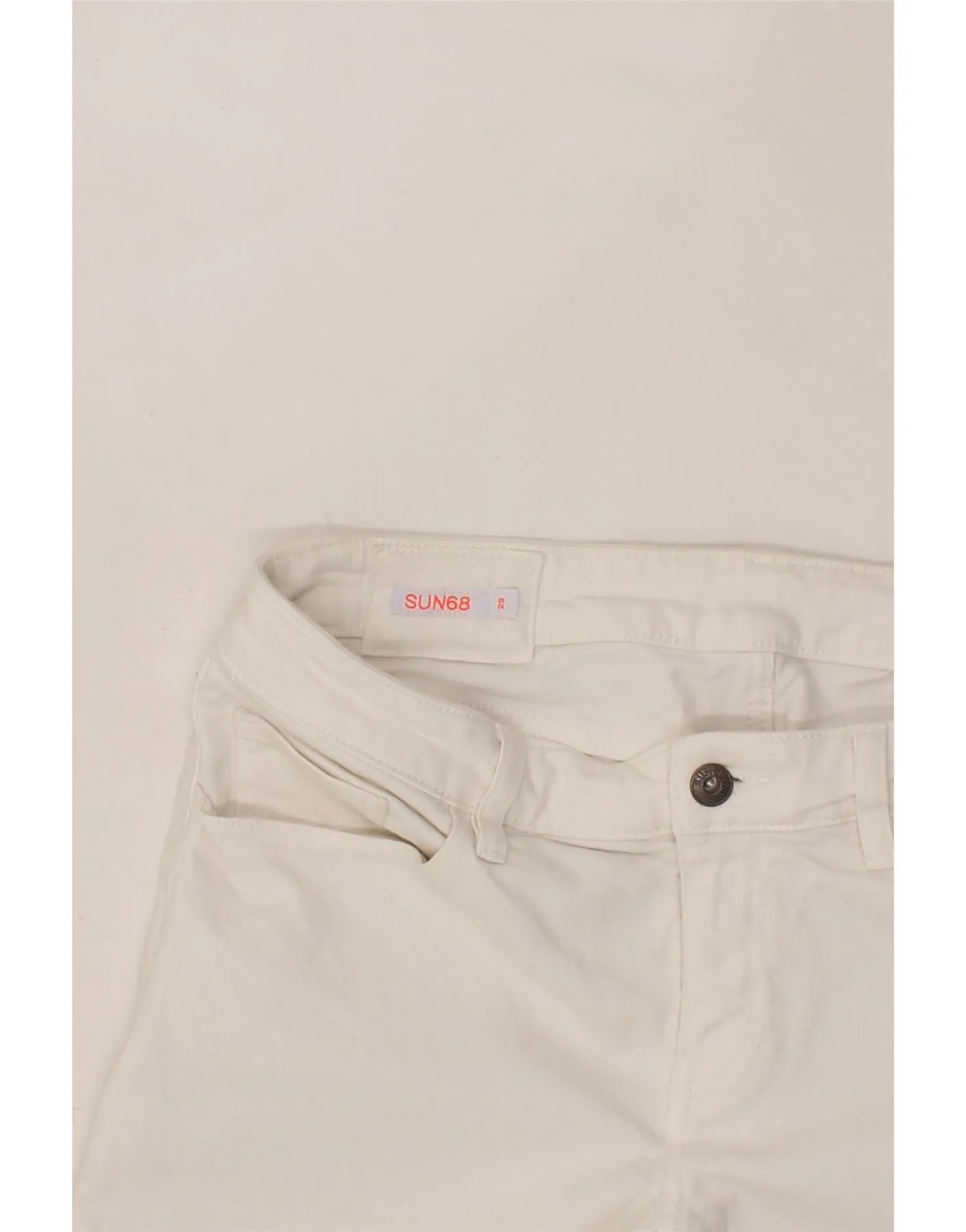 SUN68 Womens Bootcut Jeans W29 L27 White Cotton