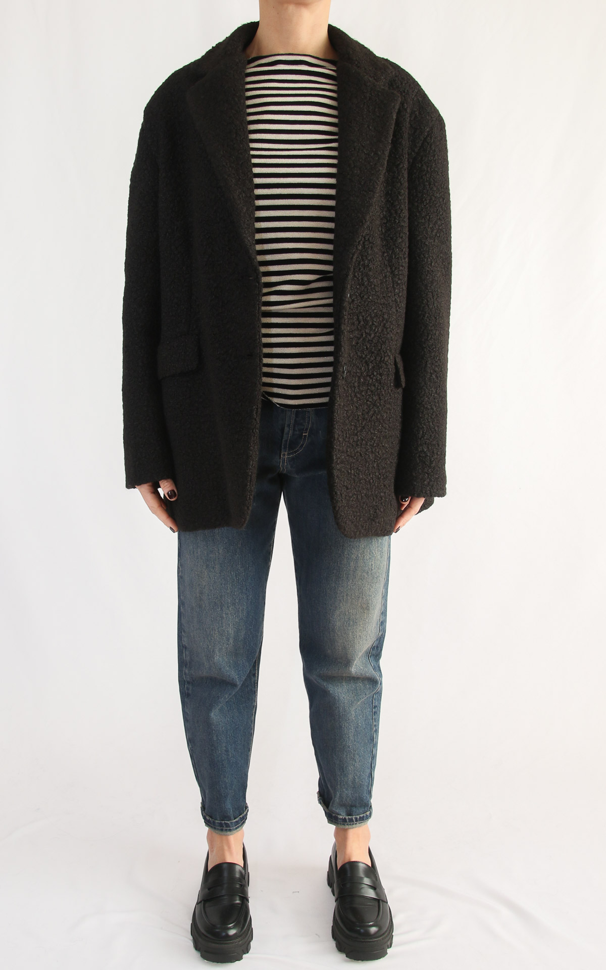 Susymix – Giacca boucle’ oversize – nero