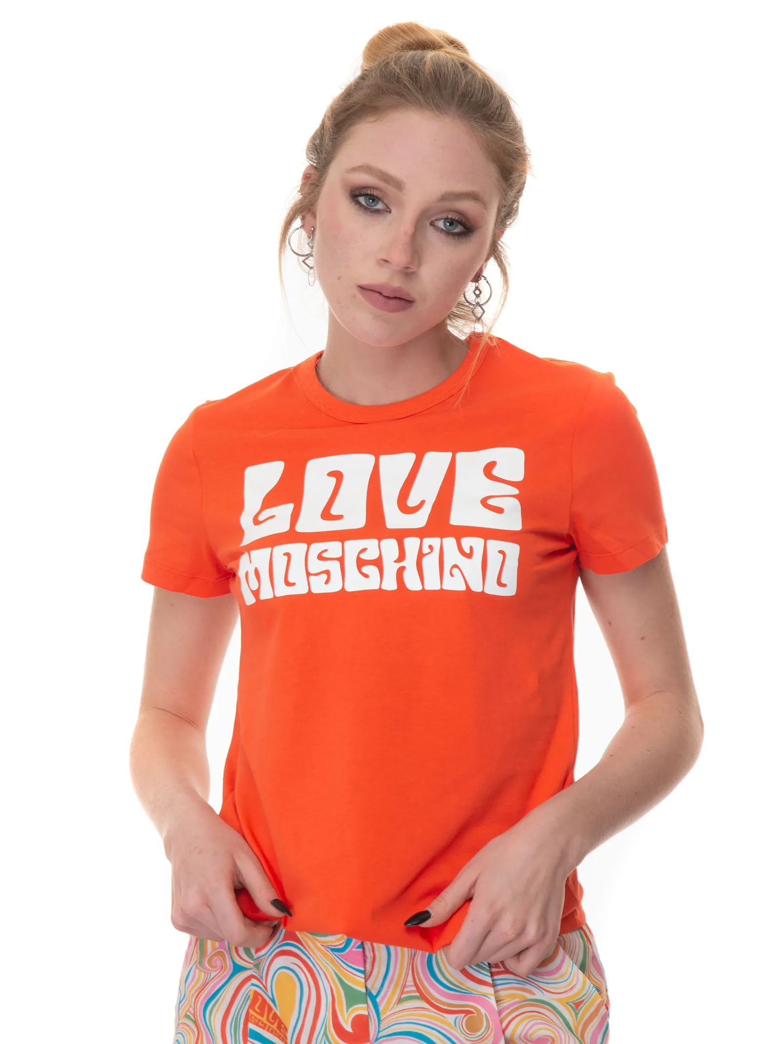 T-shirt girocollo Pesca Love Moschino Donna