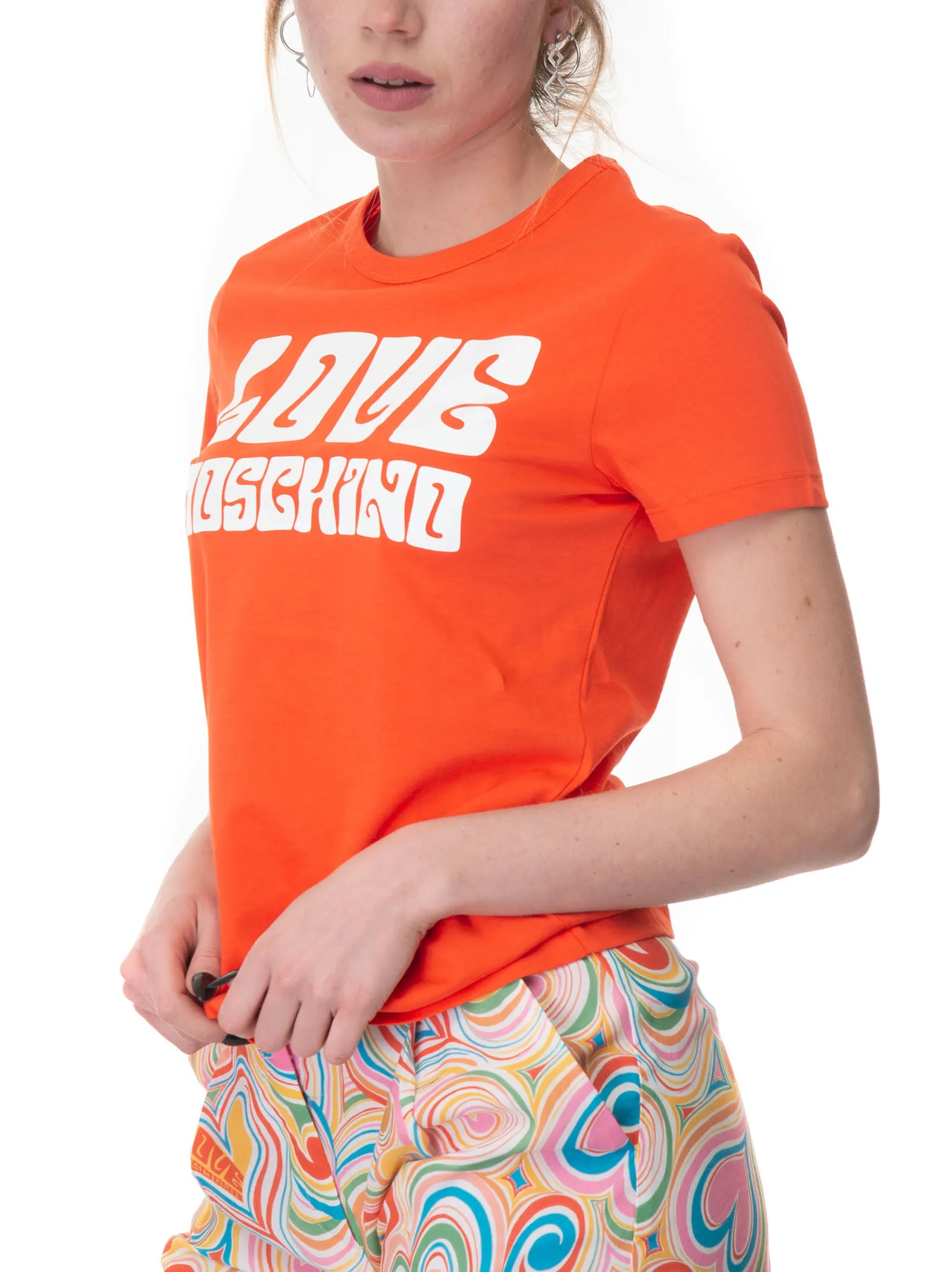 T-shirt girocollo Pesca Love Moschino Donna