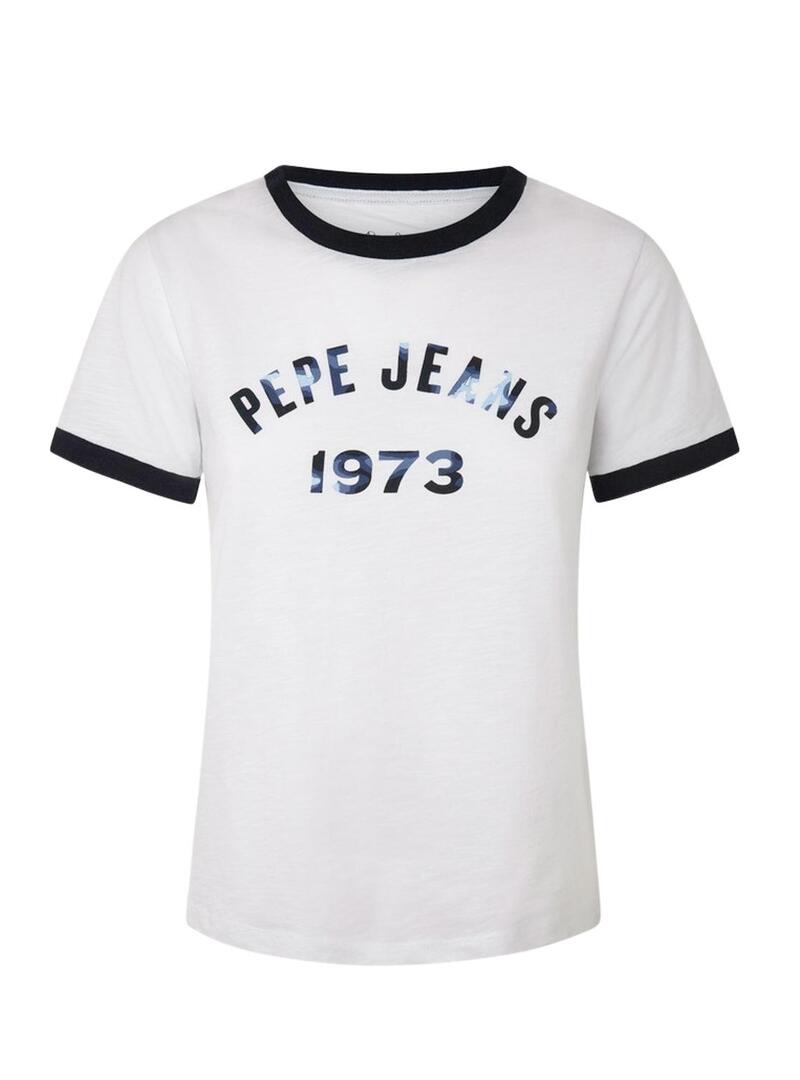 T-Shirt Pepe Jeans Moni Bianco per Donna