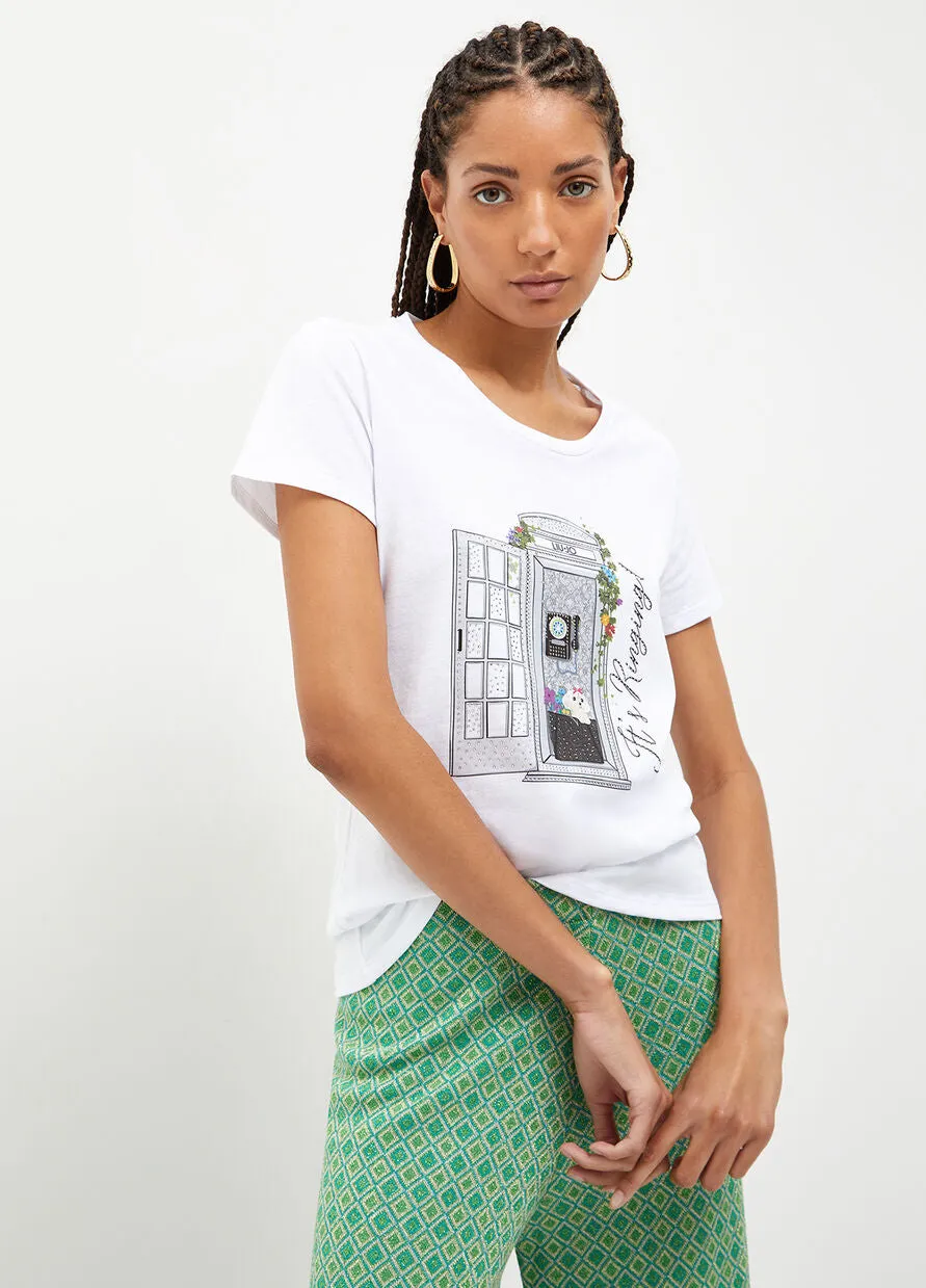T-Shirt with Liu Jo Print / White