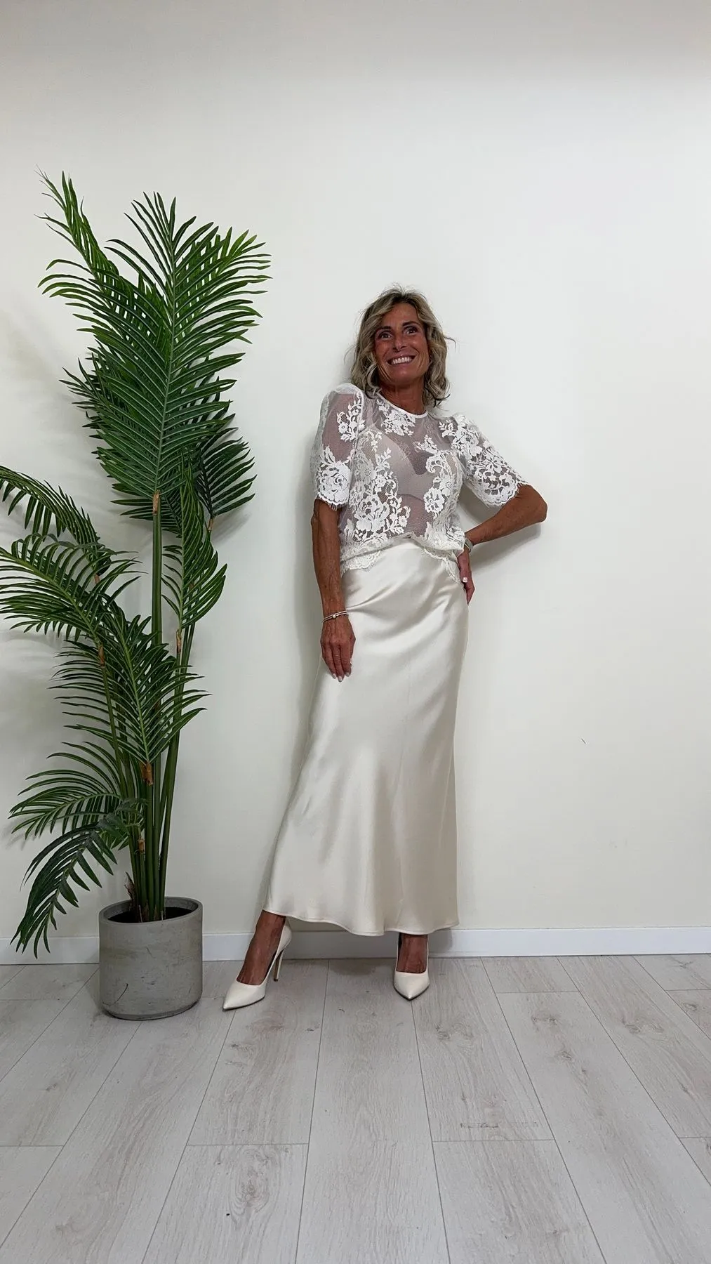 TENSIONE IN - S24M882 - MAGLIA/TOP PIZZO COTONE