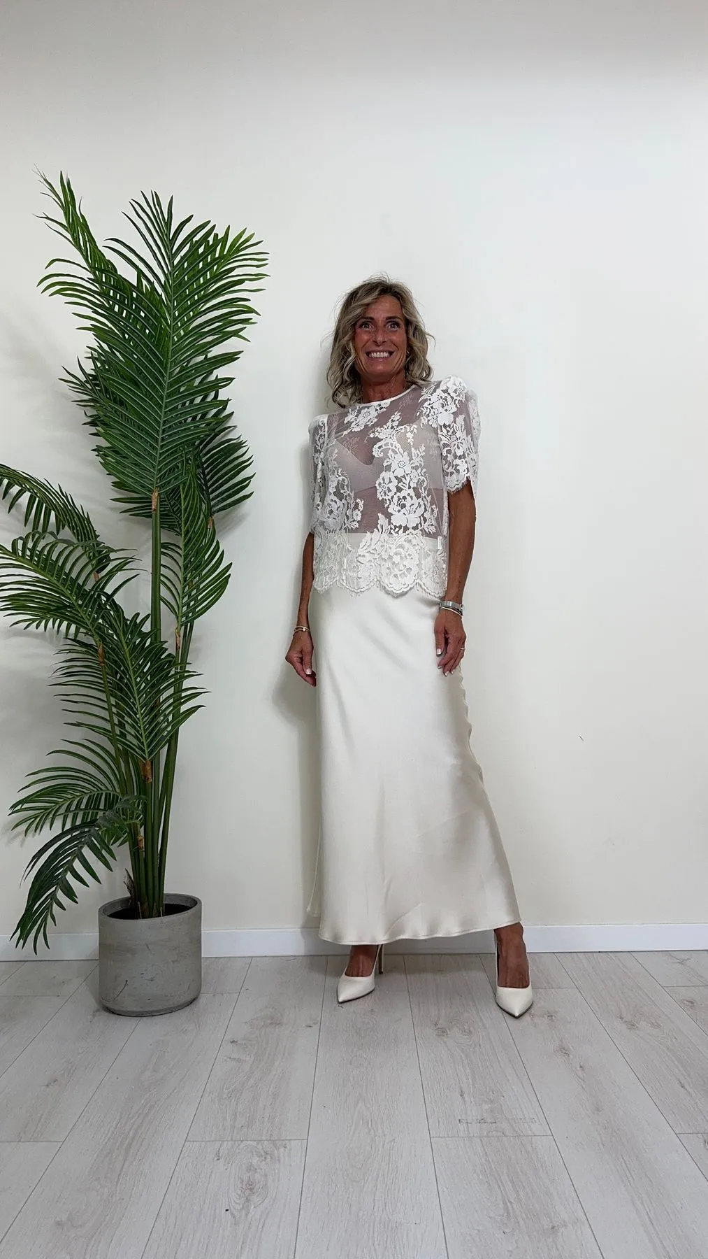 TENSIONE IN - S24M882 - MAGLIA/TOP PIZZO COTONE