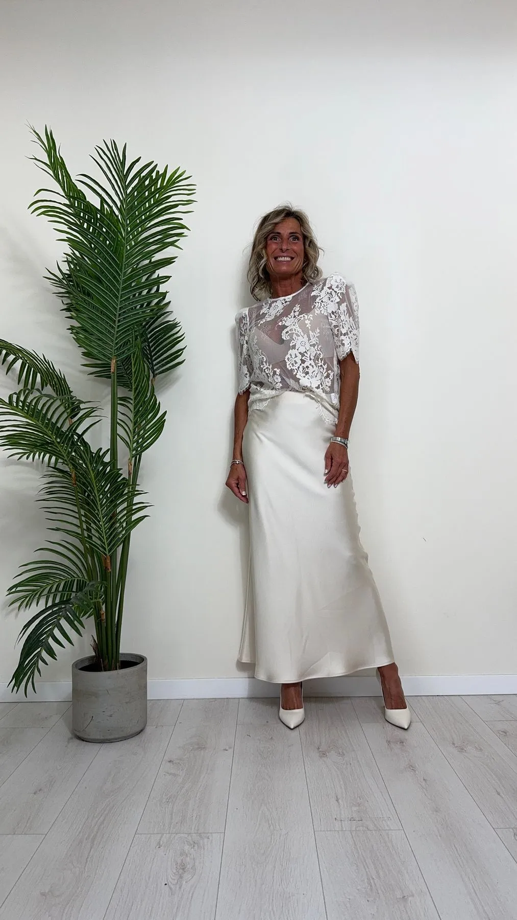 TENSIONE IN - S24M882 - MAGLIA/TOP PIZZO COTONE
