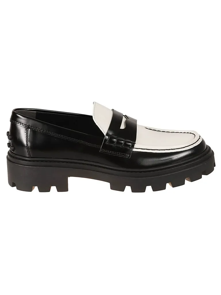 TOD'SGOMMA PESANTE 08J MOCASSINO Black/white