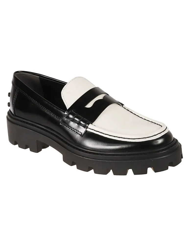 TOD'SGOMMA PESANTE 08J MOCASSINO Black/white