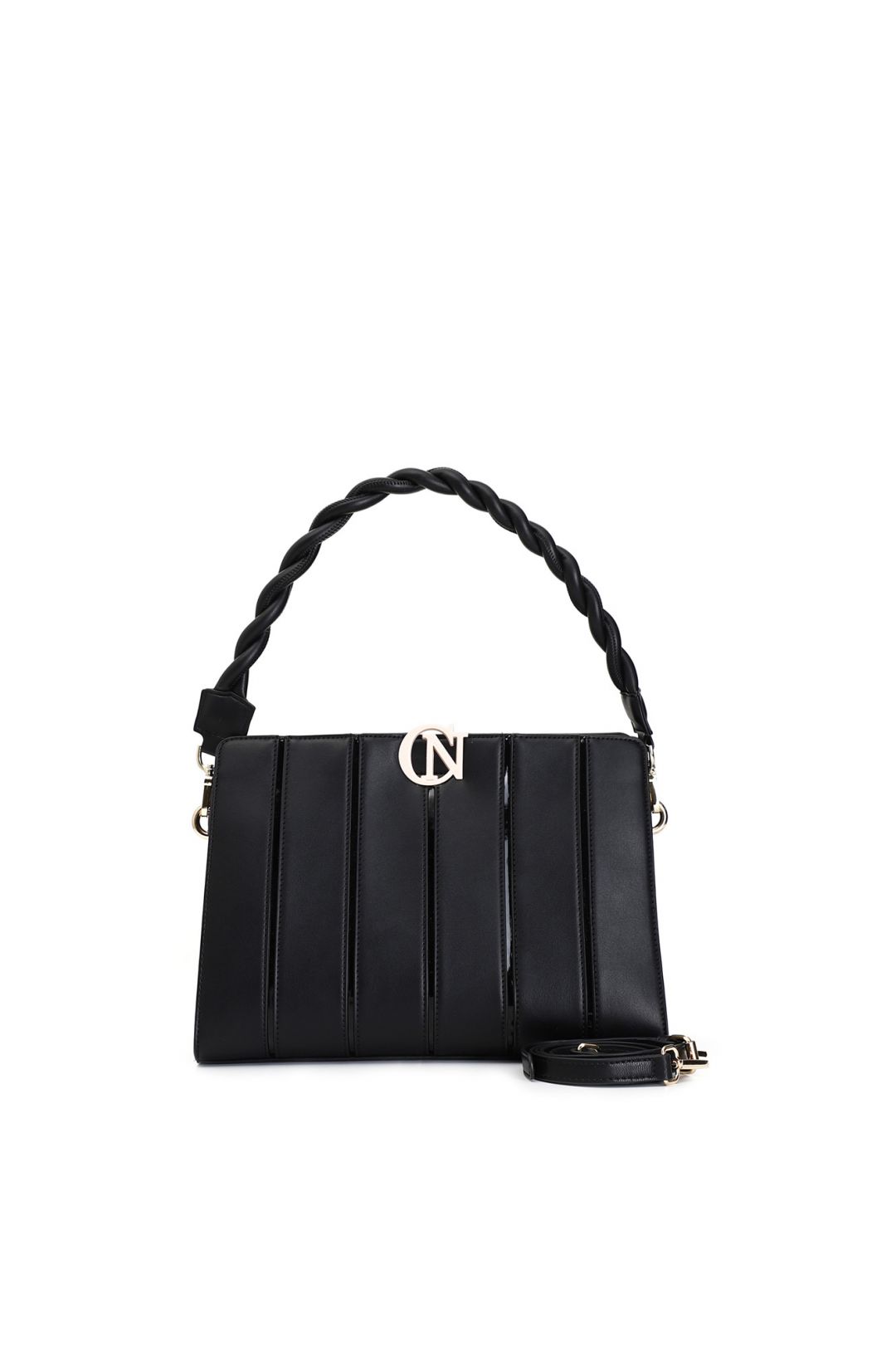tracolla con accessorio cafènoir a contrasto nero